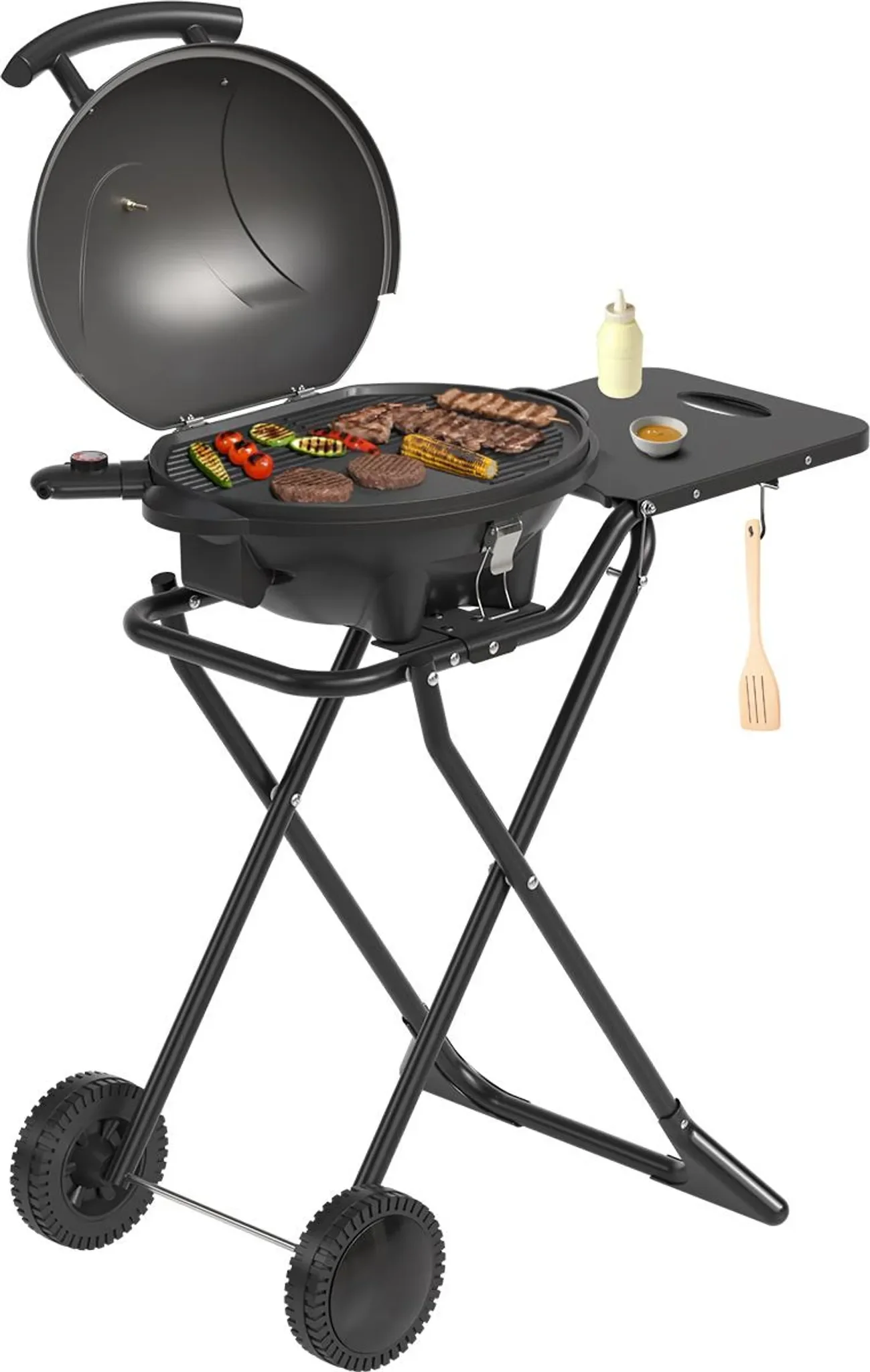 KitchenBrothers Elektrogrill Standgrill und Tischgrill 2400W klappbar