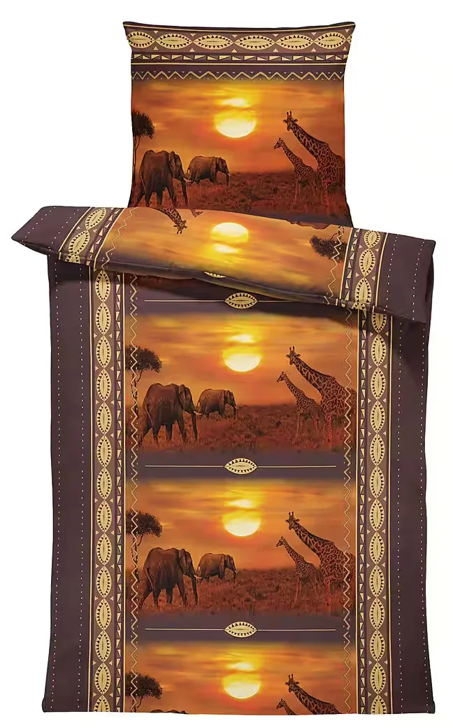 ONE HOME Bettwäsche Afrika Savanne Motiv Garnitur