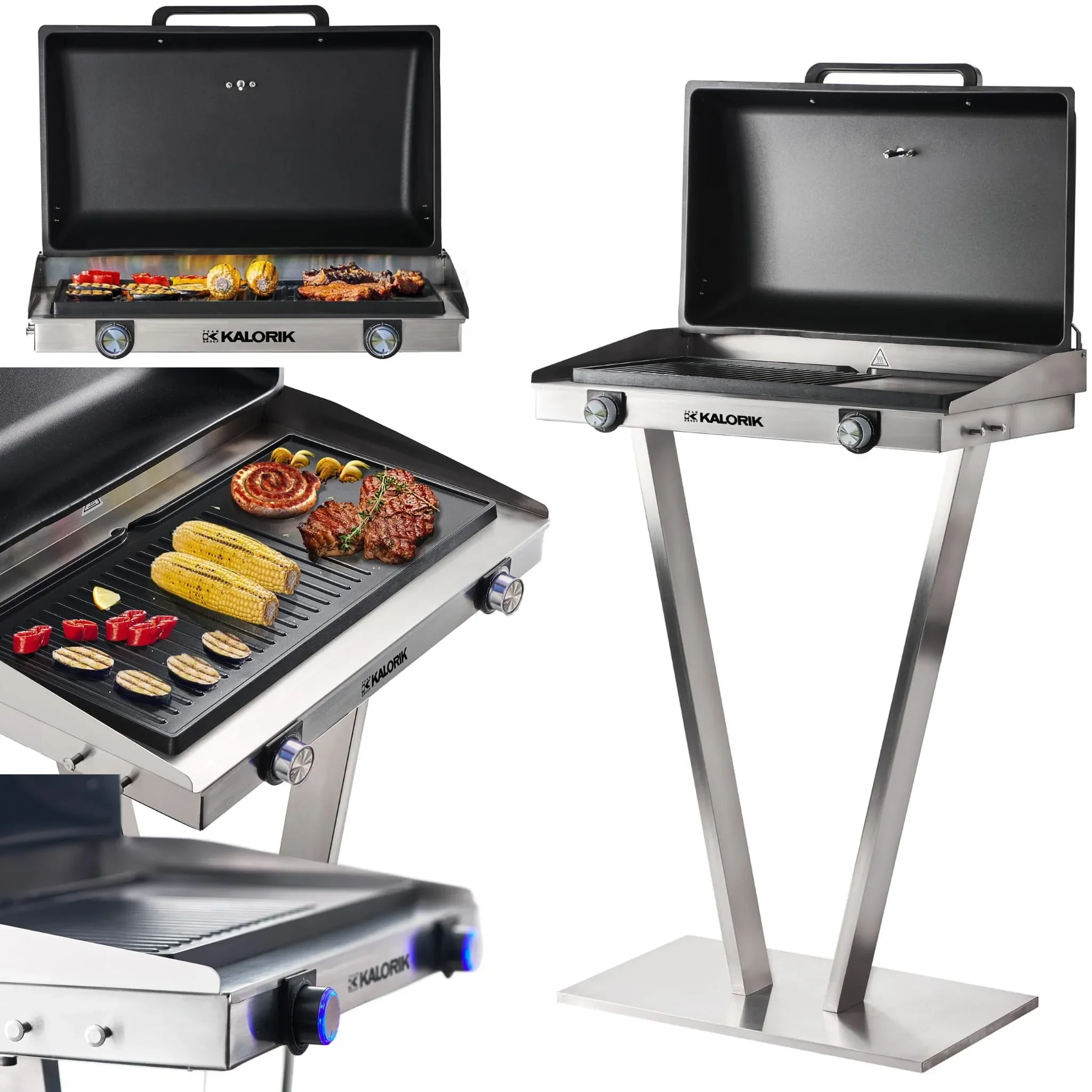 KALORIK Elektrogrill Edelstahl Standgrill Tischgrill für Garten