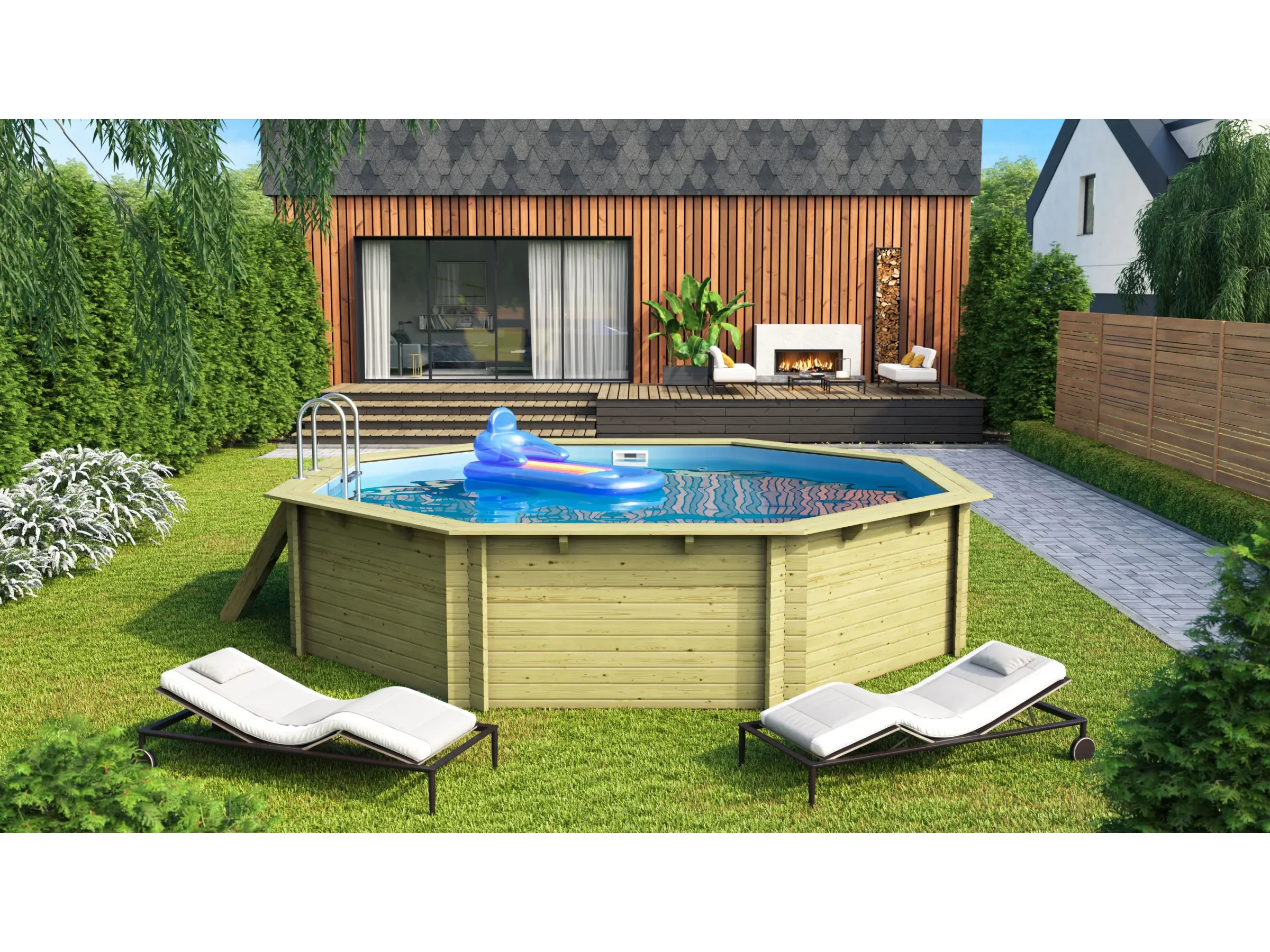 Karibu Pool 3 Classic Variante A KDI Holz-Aufstellpool