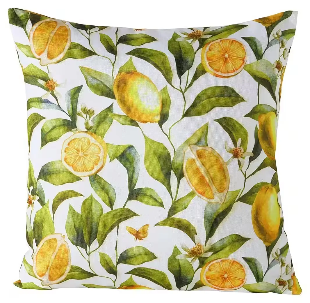 BOLTZE GRUPPE GMBH Dekokissen ZITRONELLA 45x45 cm weiß gelb grün