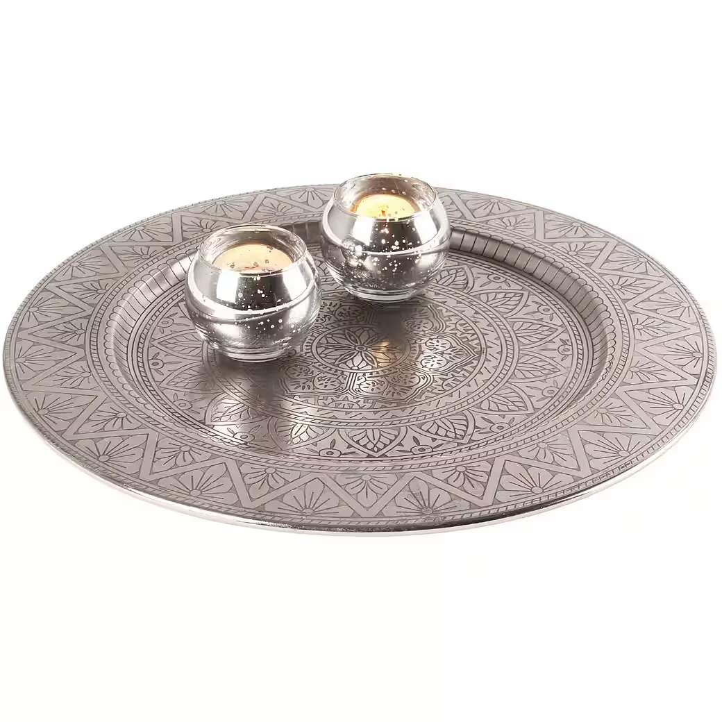 MARRAKESCH ORIENT & MEDITERRAN INTERIOR Serviertablett Manar Silber