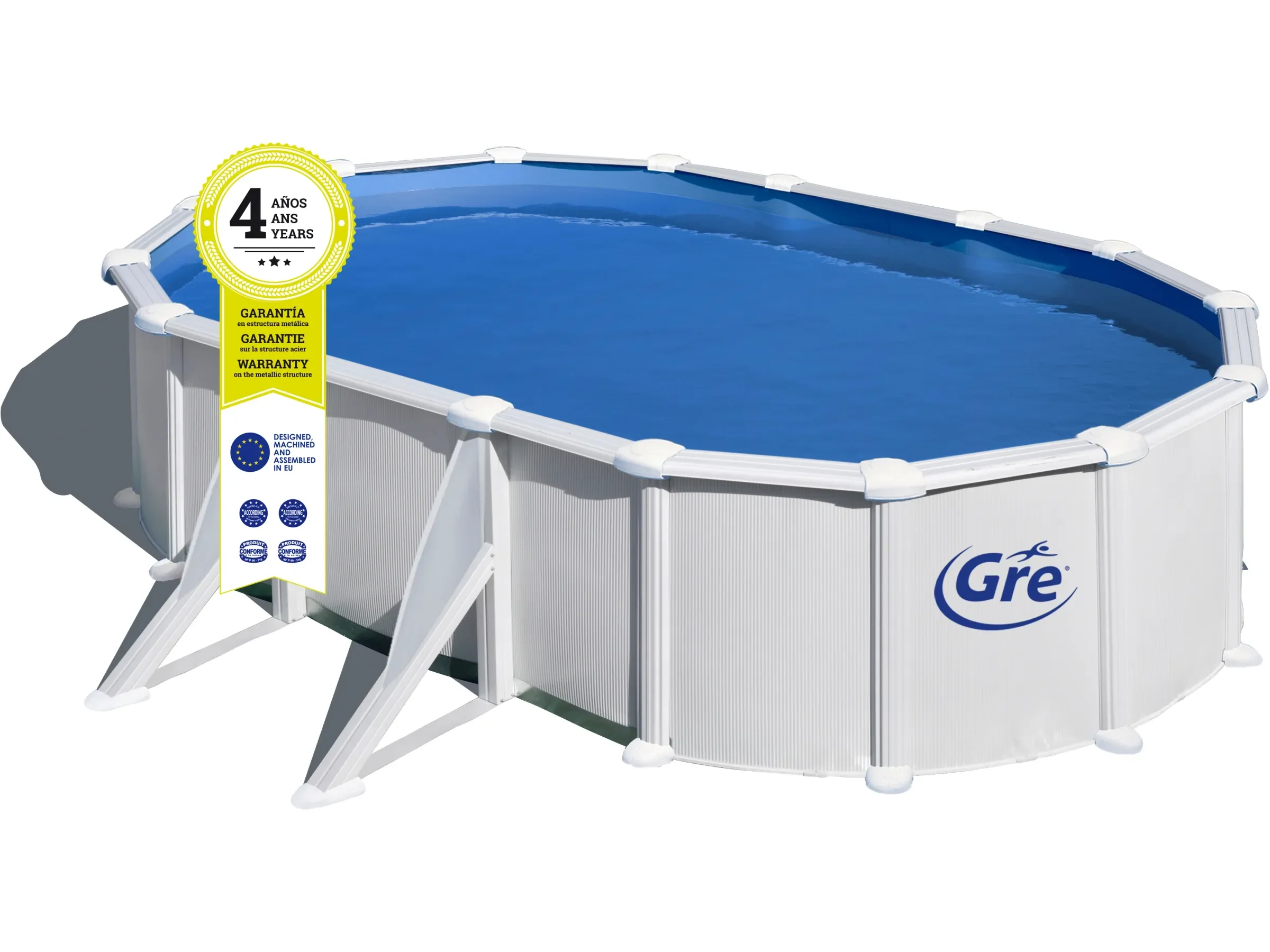 GRE Stahlwandpool Atlantis Oval 500x300x132 cm Weiß