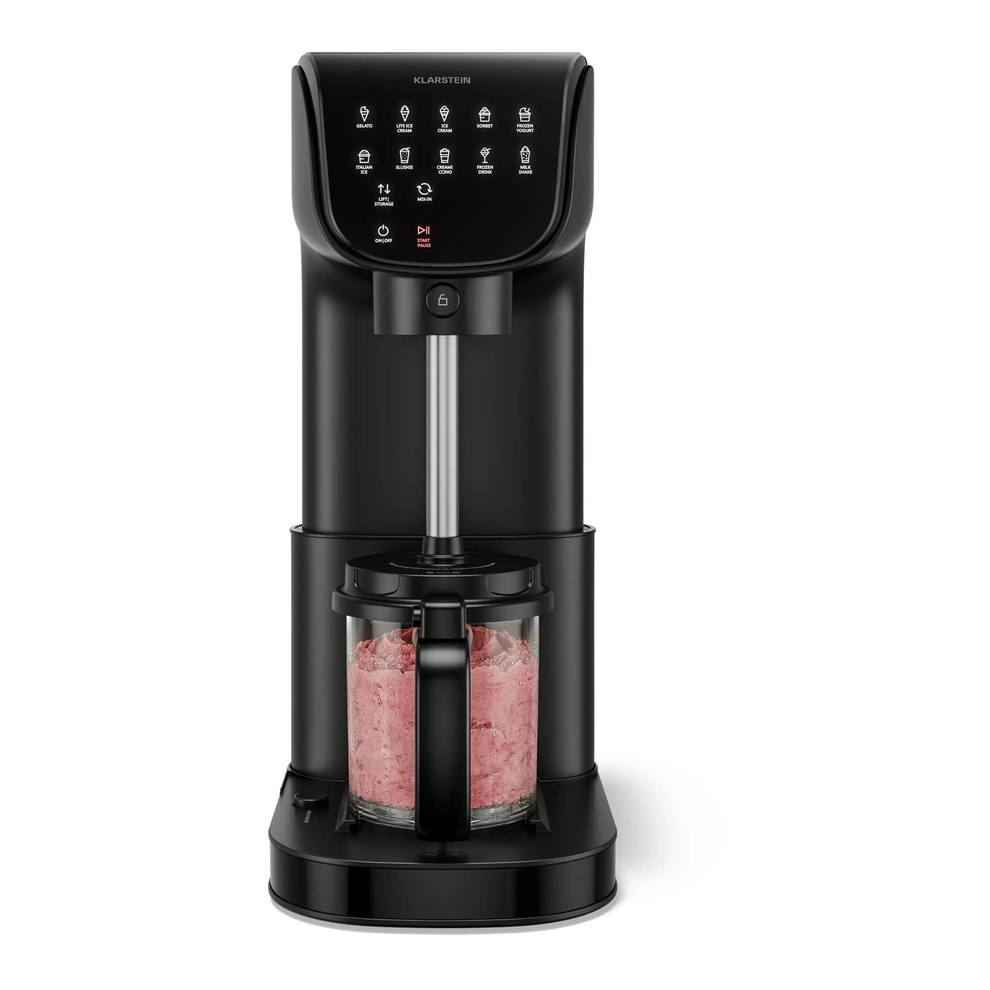 KLARSTEIN Velaire Eismaschine 500 W schwarz für Speiseeis und Sorbet