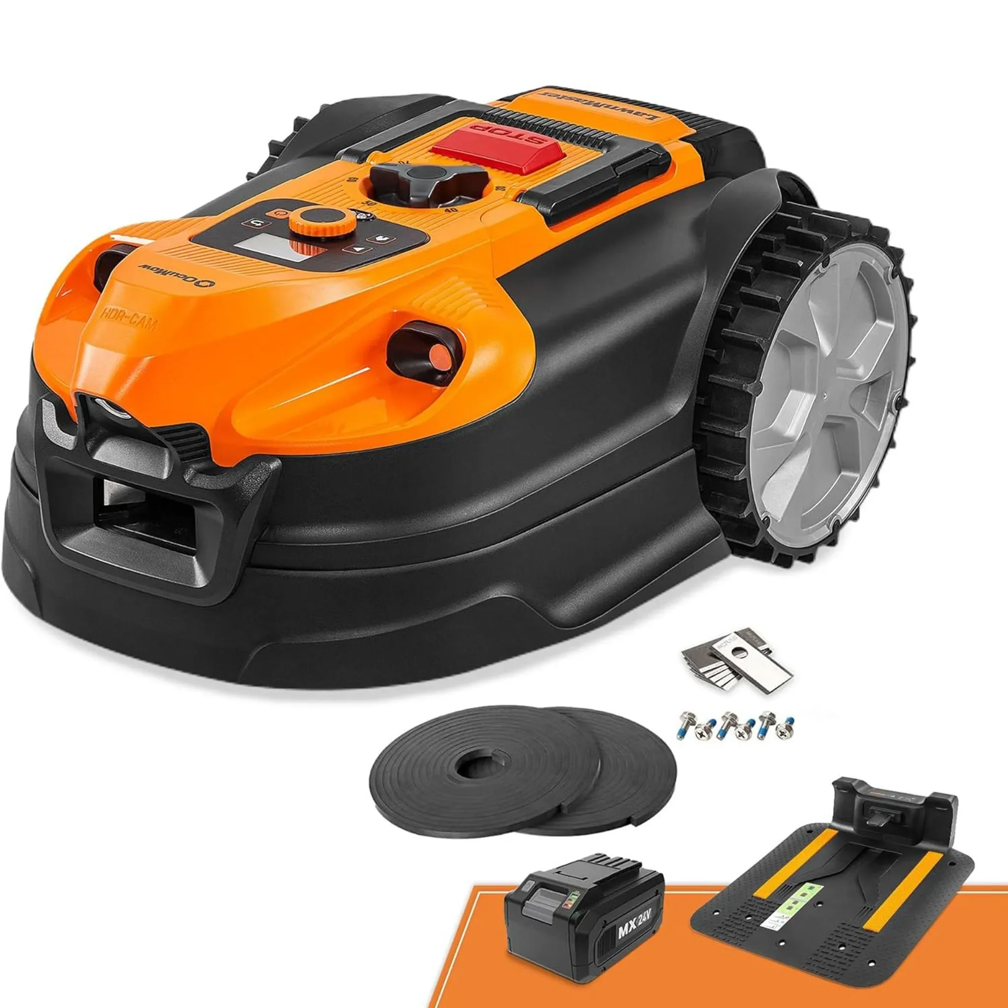 LawnMaster Mähroboter ohne Begrenzungskabel 500 m2 Navigation 2Ah