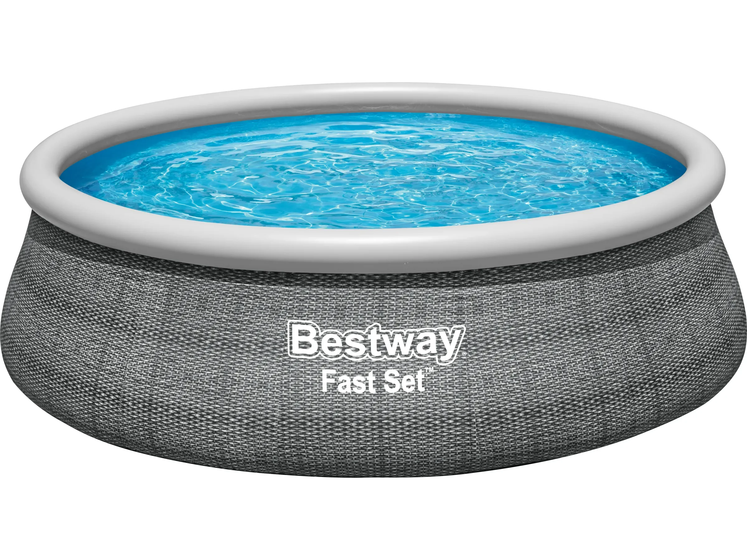 Bestway Fast Set Aufstellpool Set 457x122 cm rund schiefergrau