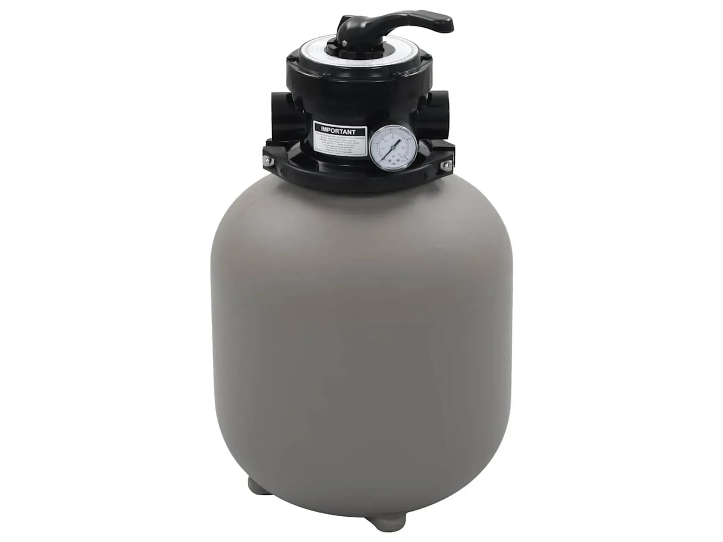 vidaXL Pool Sandfilter 350 mm mit 4 Wege Ventil Grau 91725