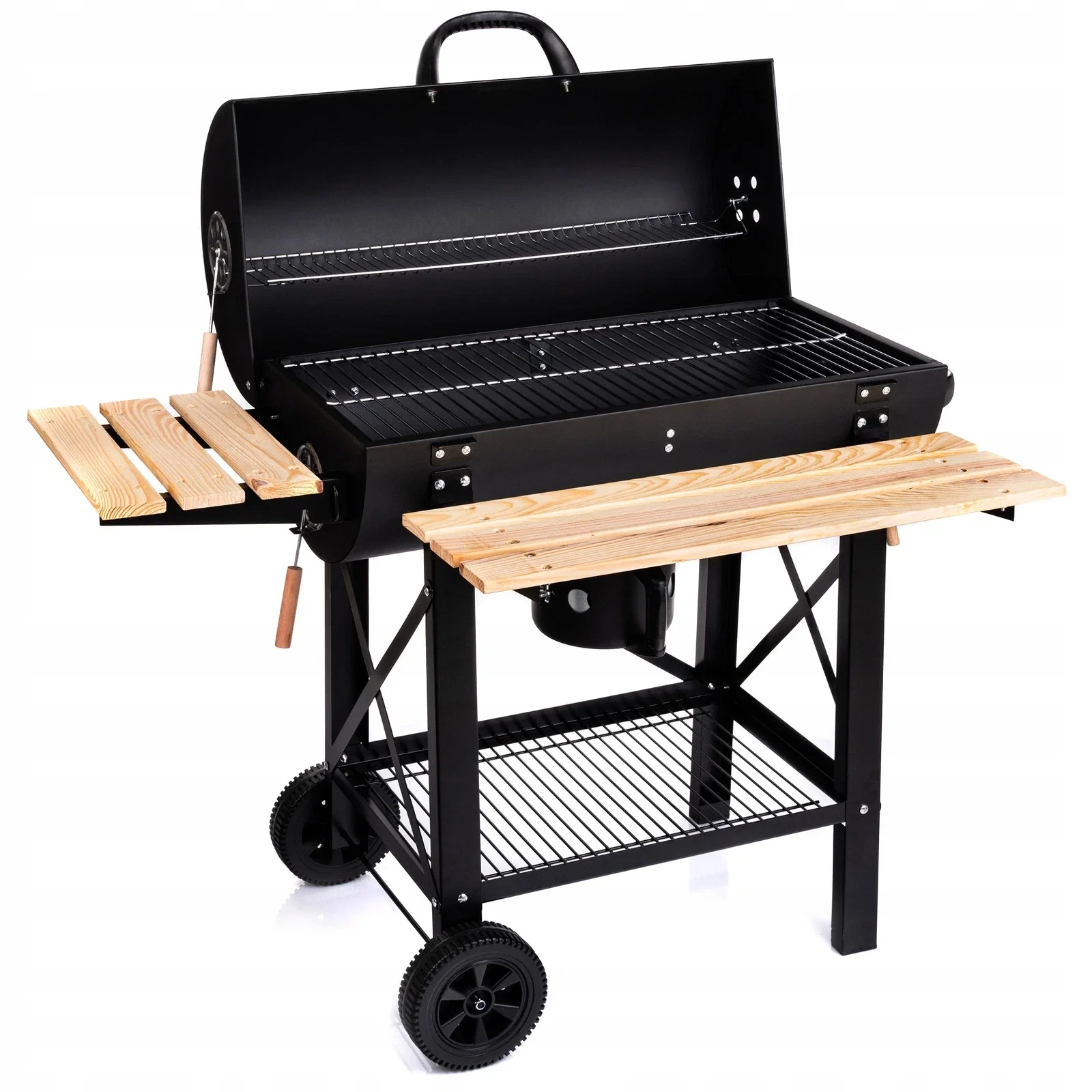 LEHMANN Nevada Holzkohlegrill 115 cm mit Deckel und Warmhalterost