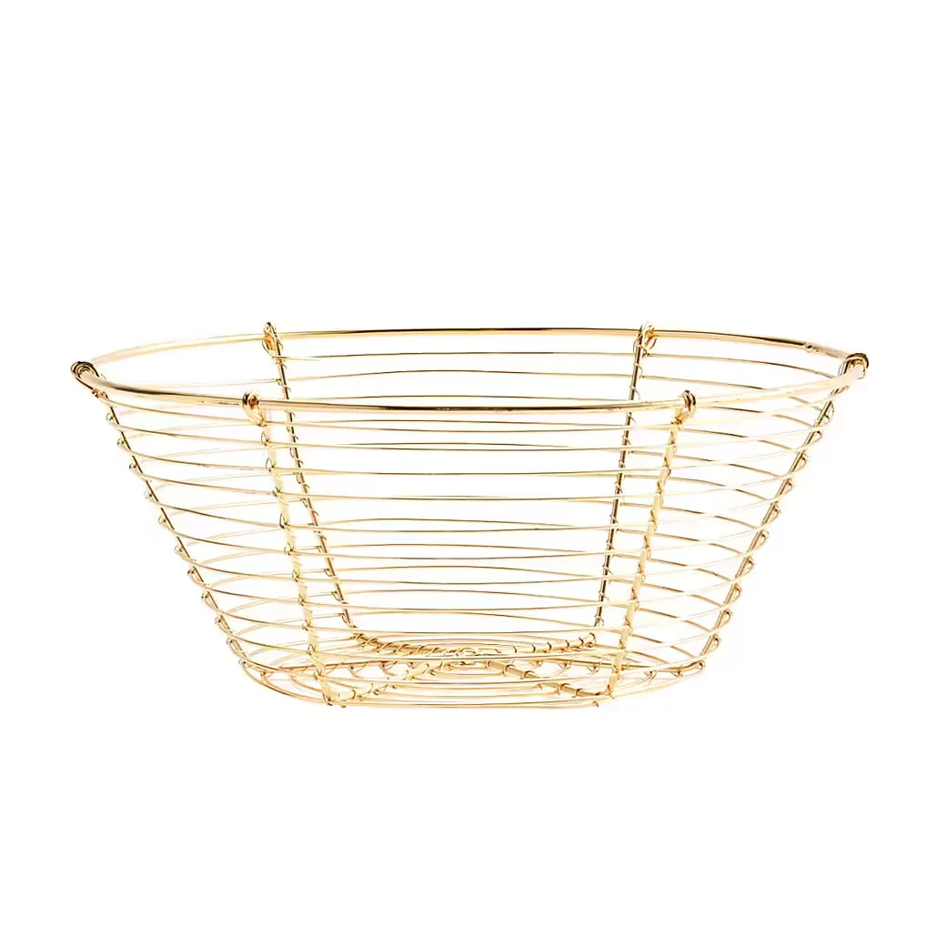MACOSA HOME Dekokorb Metall gold rund 19 cm Obstkorb Küchenkorb