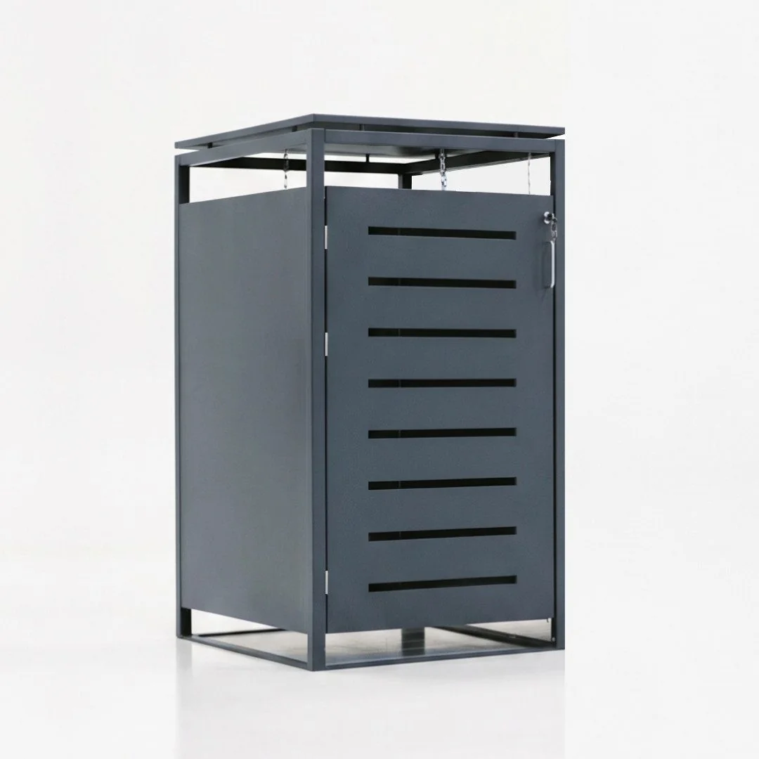 MEGA-HOLZ Mülltonnenbox BASIC anthrazit 240l mit Schloss 1er
