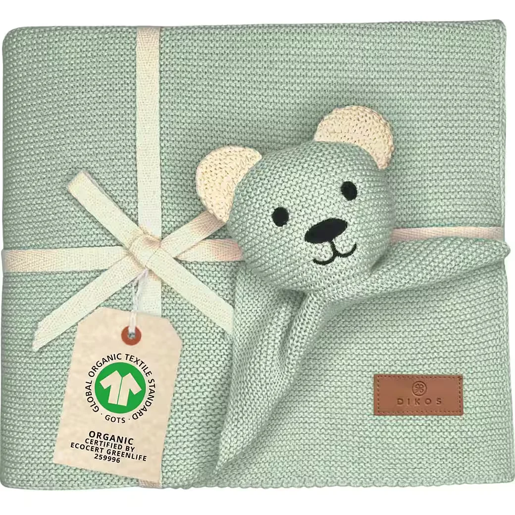 DIKOS Babydecke Schmuse-Bär Geschenkset für Mädchen und Jungen
