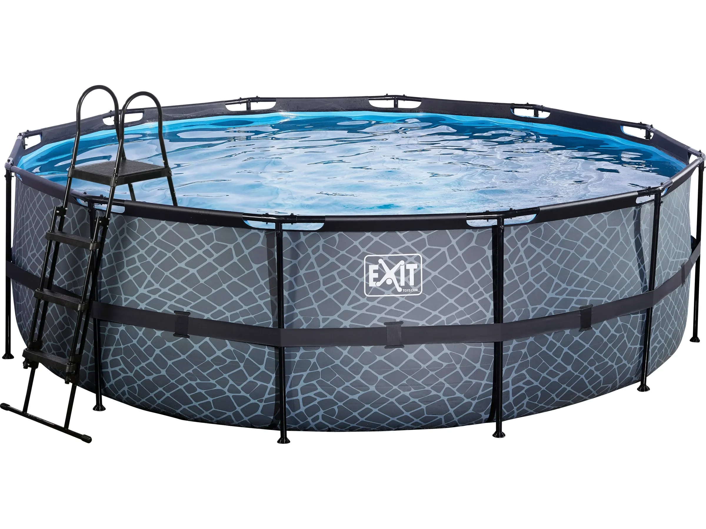 EXIT Stone Aufstellpool grau Ø450 x 122 cm mit Sandfilterpumpe