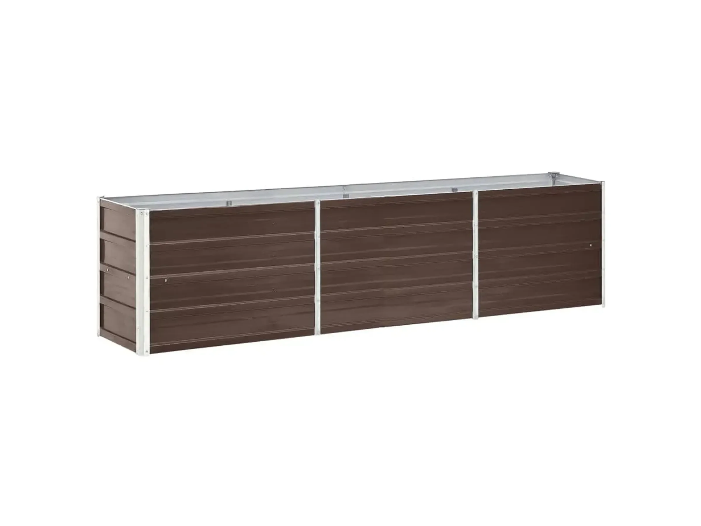 DELUKE OSKAR Hochbeet verzinkter Stahl braun 240x40x45 cm Garten