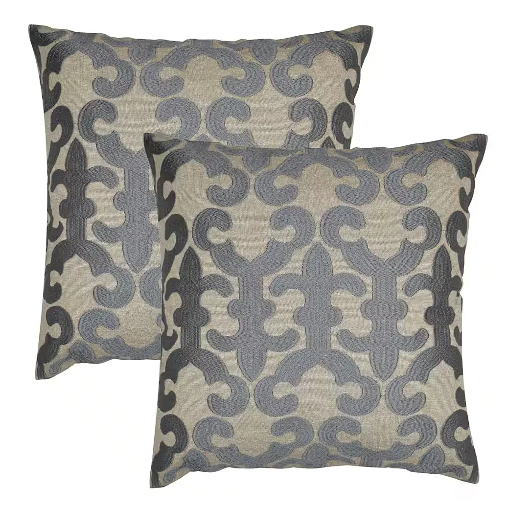 Marrakesch Orient Kayon Kissenbezüge 2er Set grau 40x40 Boho