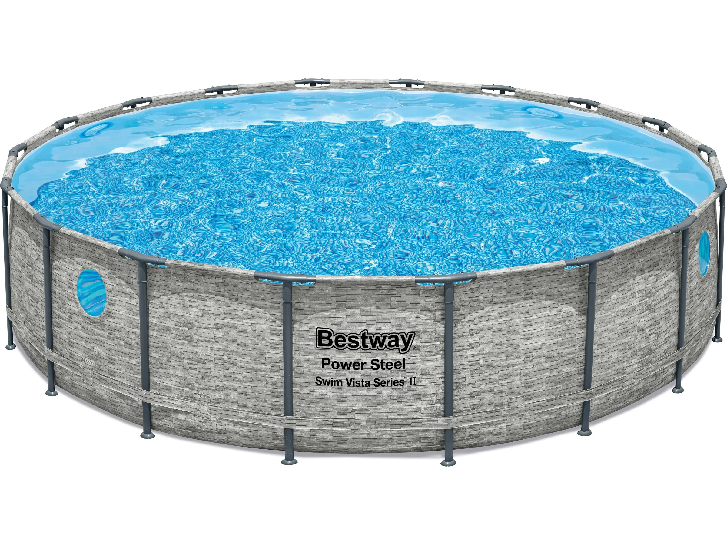 Bestway Power Steel Swim Vista Stahlrahmenpool 549x122 cm rund grau