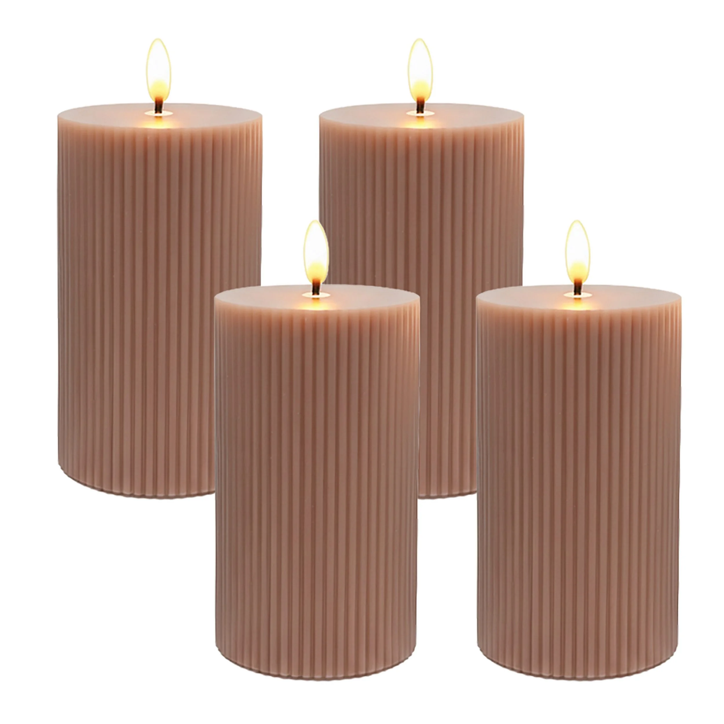 Relaxdays LED-Kerzen 4er Set 13 cm Dekokerzen