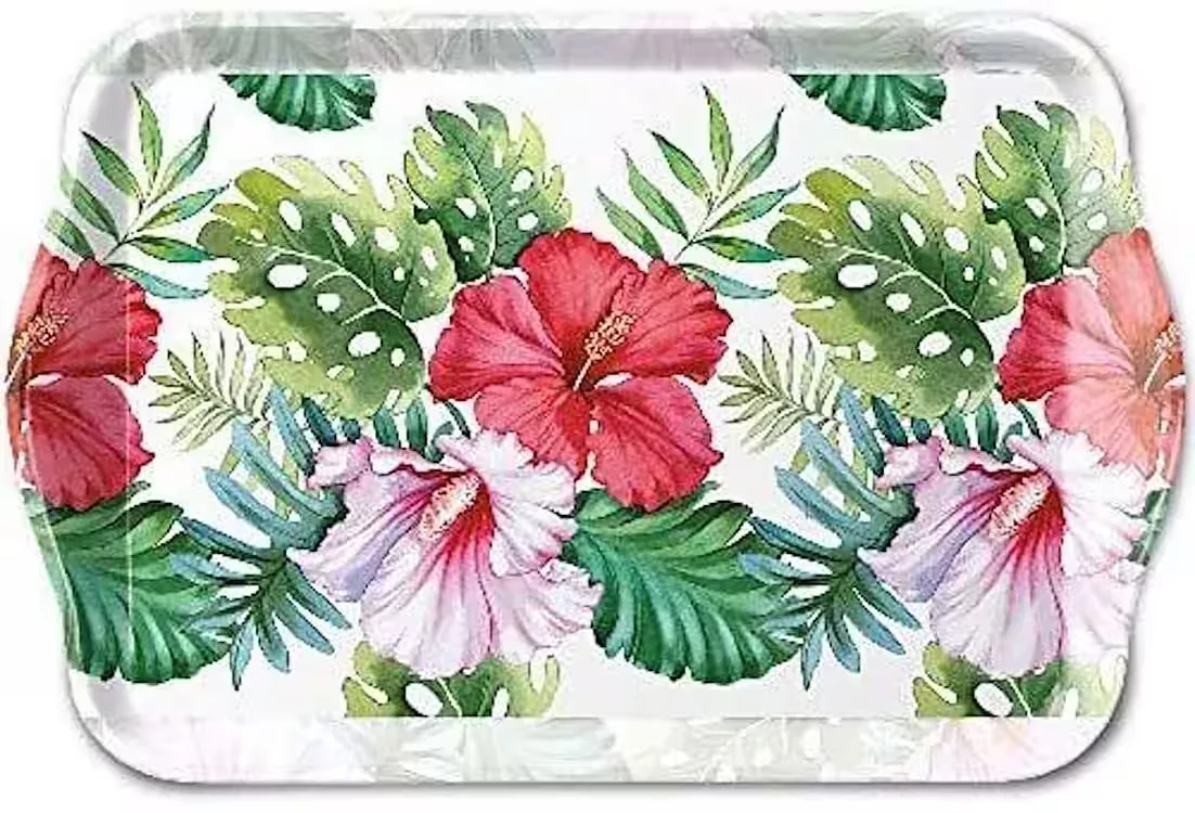 AMBIENTE LUXURY PAPER PRODUCTS Serviertablett 13x21 cm Hibiskus Sommer