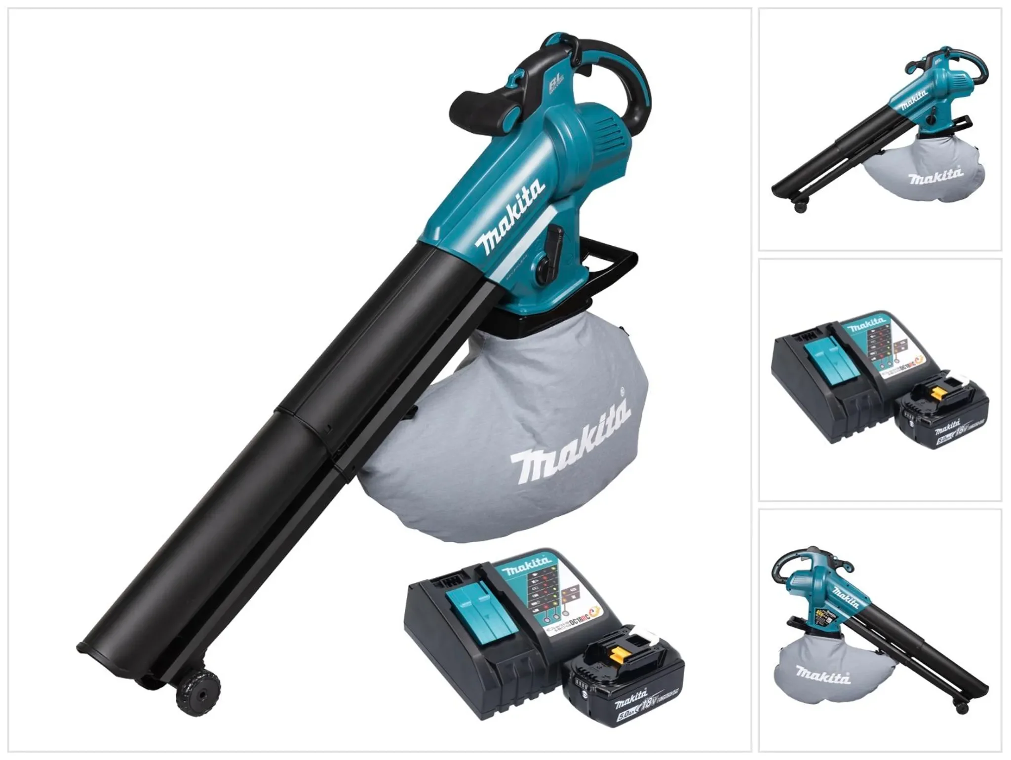 Makita DUB187RT Akku Laubbläser Laubsauger 18V BL 5,0Ah mit Ladegerät