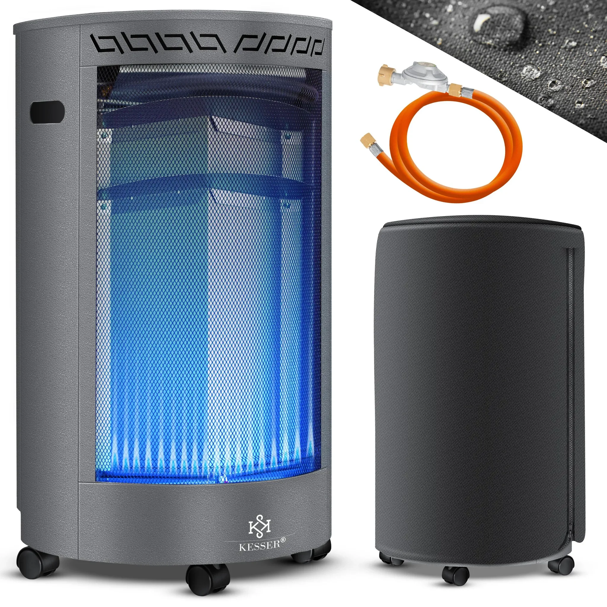 KESSER Gasheizofen 4200W Keramik Infrarot inkl. Regler & Schlauch