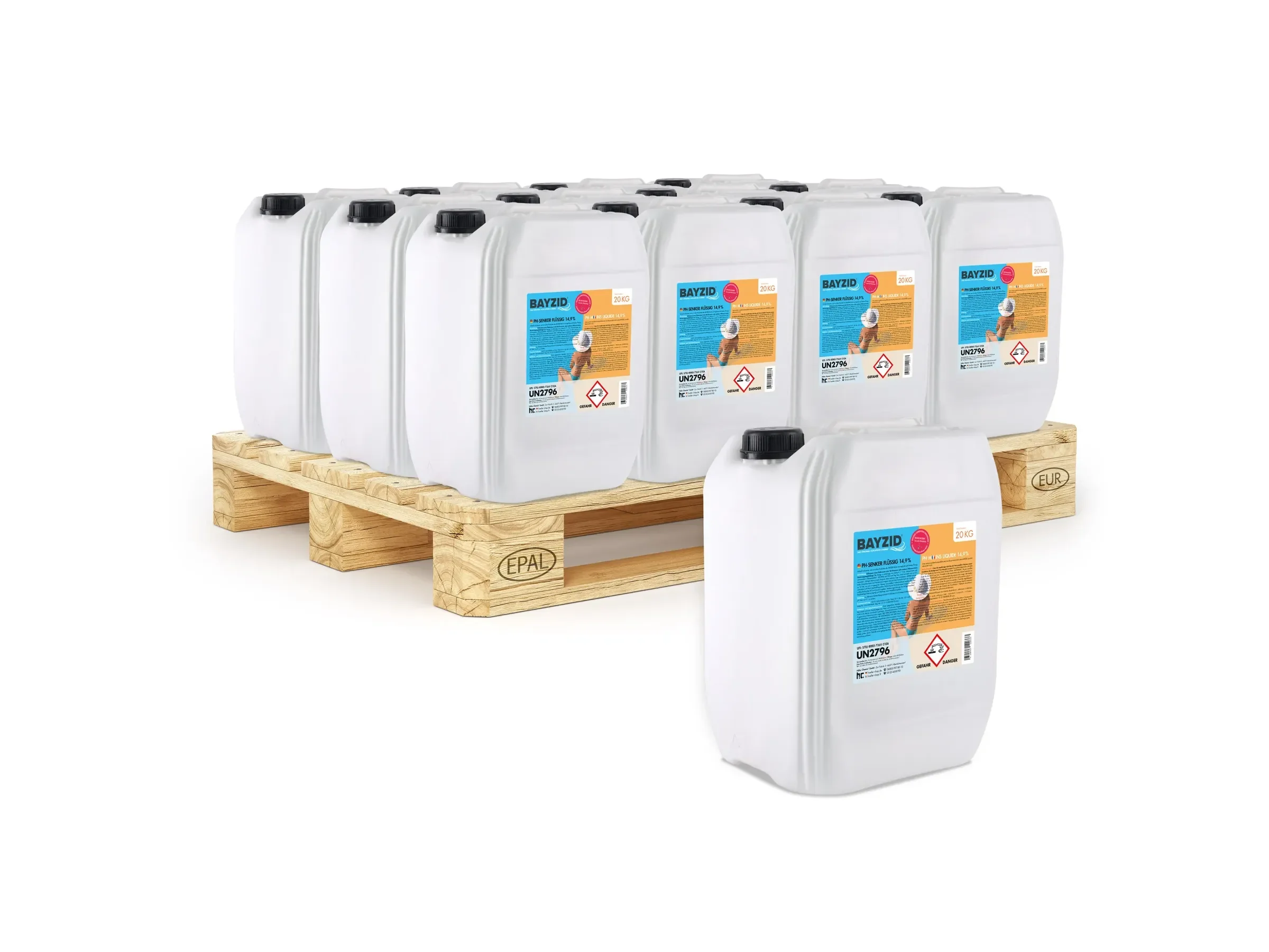 Bayzid pH Minus flüssig 14,9% pH-Senker für Pool 12x20 kg