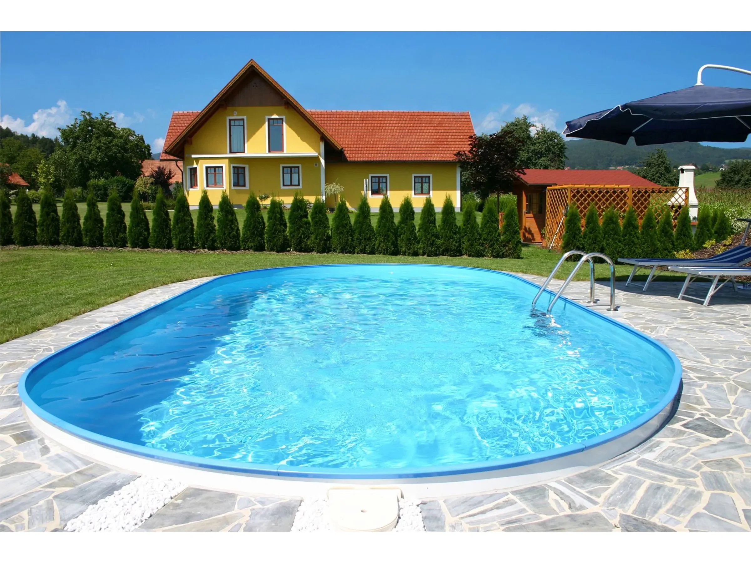 Summer Fun FARO Stahlwandpool Einbaubecken oval 600x320x120 cm Set