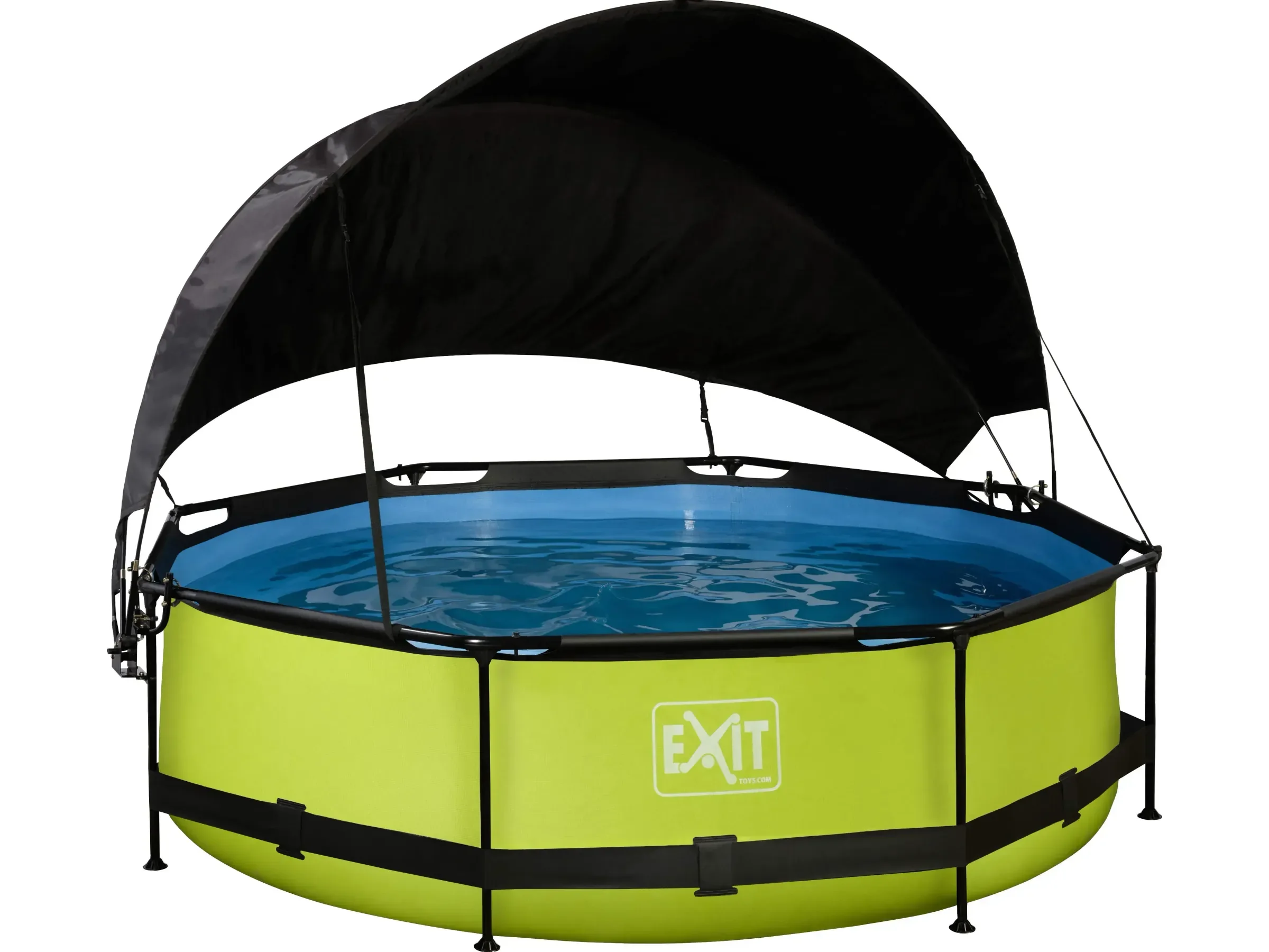 Exit Lime Pool Grün 300x76 cm Rundpool mit Filterpumpe und Sonnensegel