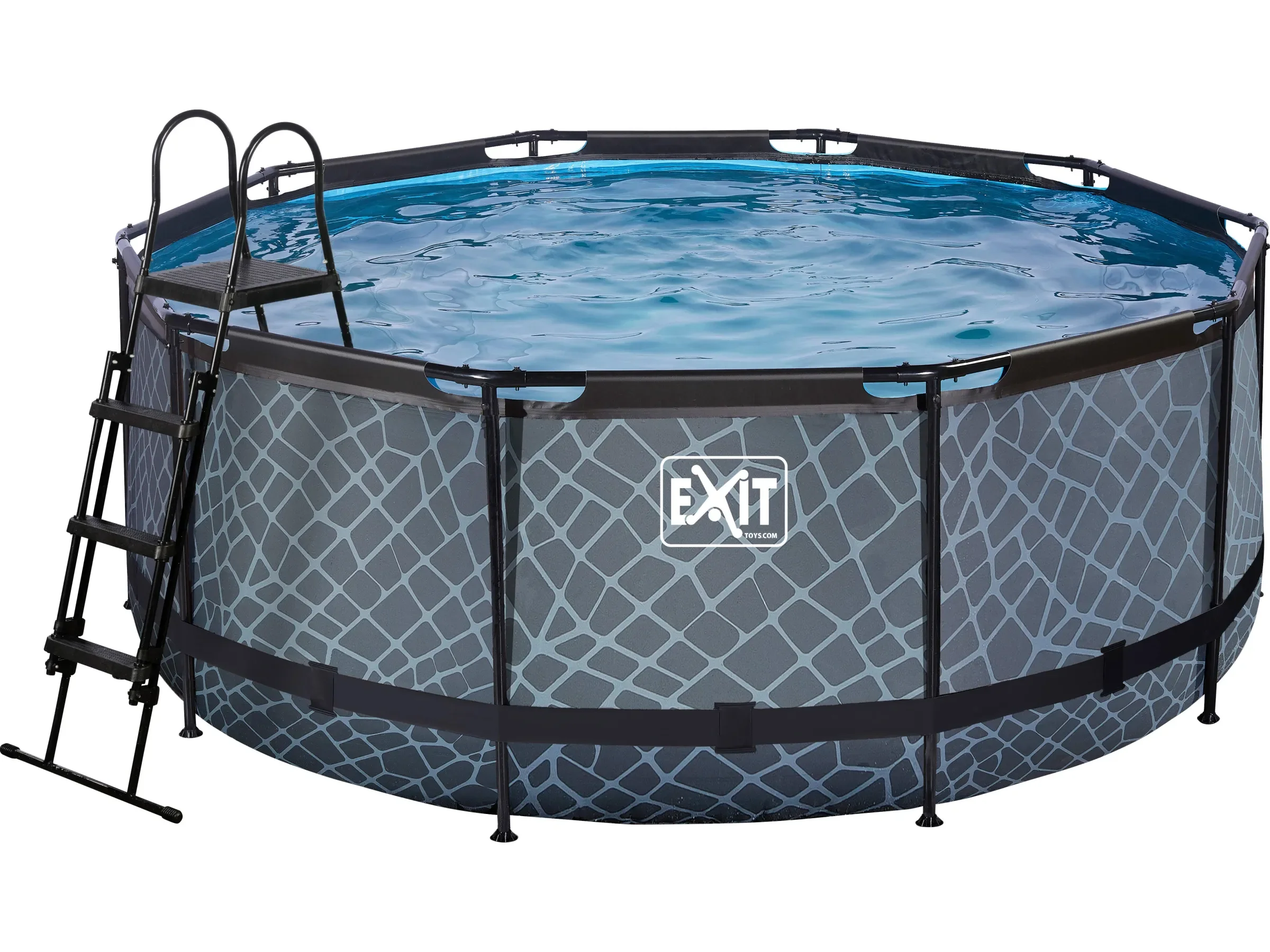 Exit Stone Pool grau 360x122 cm Aufstellpool mit Sandfilterpumpe