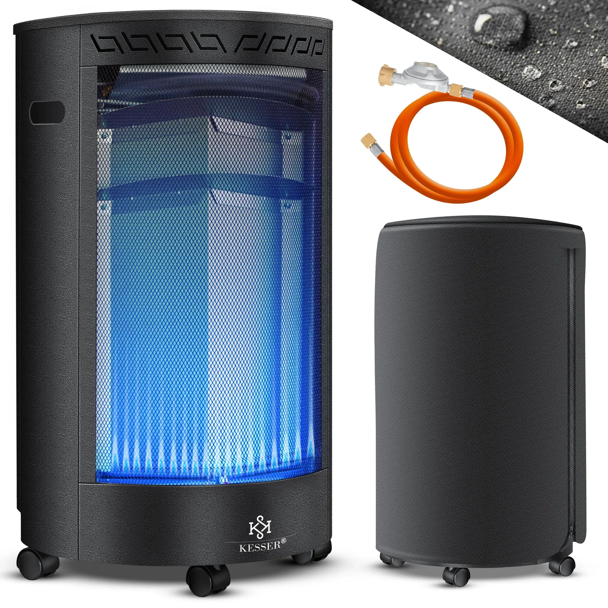KESSER Gasheizer 4200 W Keramik Infrarot mit Regler und Schlauch