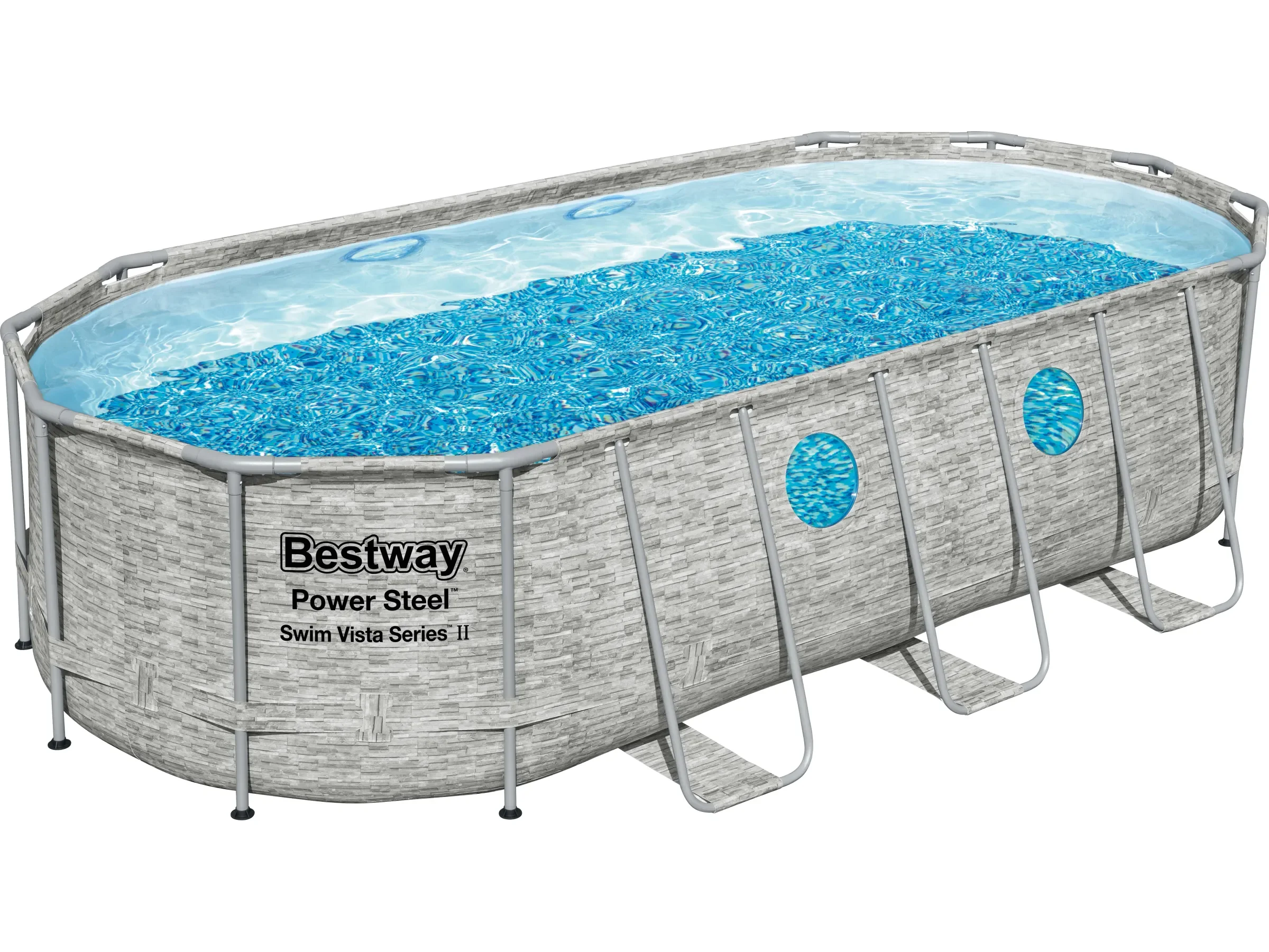 Bestway Power Steel Swim Vista Stahlrahmenpool Set 549x274x122cm oval