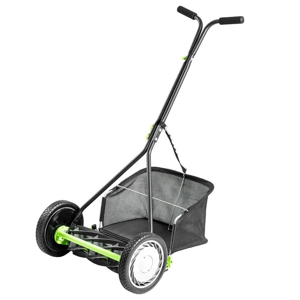 Earthwise Spindelmäher 16 Zoll, 9 Klingen, Fangkorb, höhenverstellbar