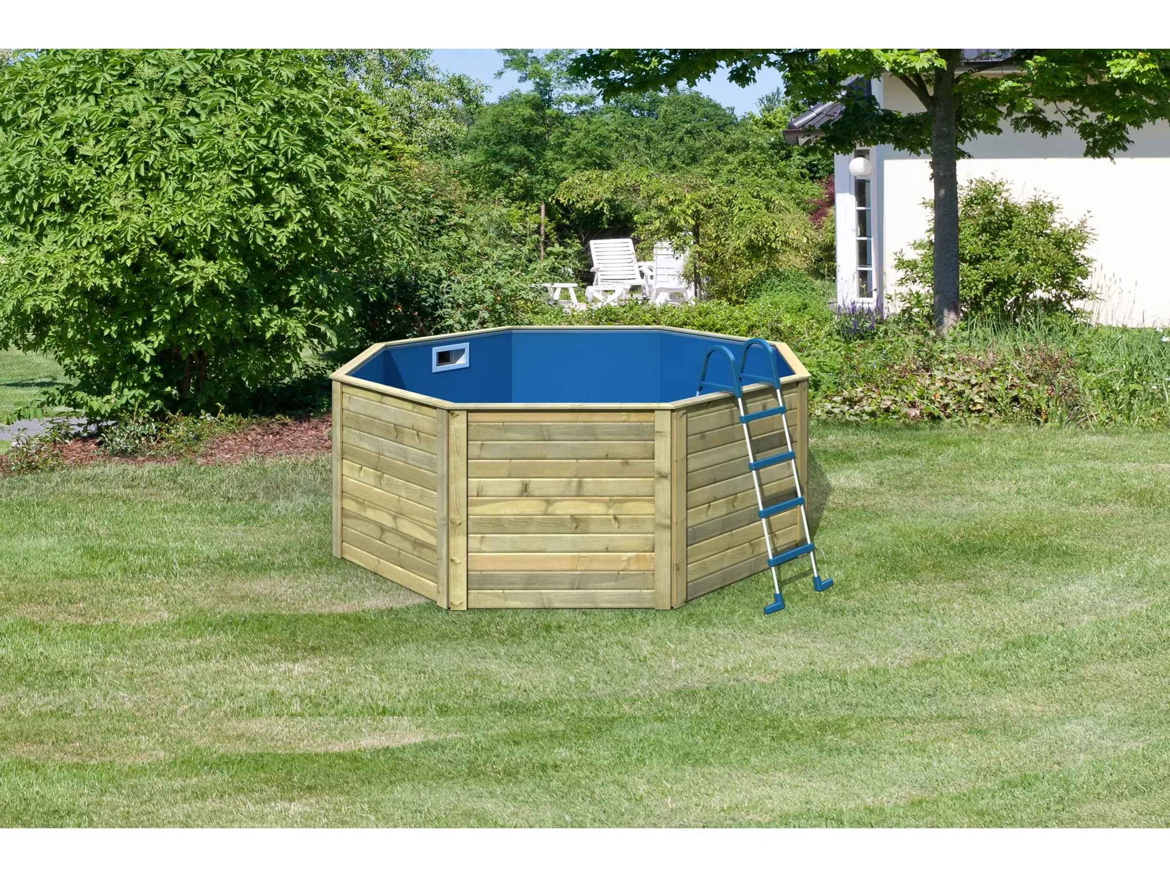 KARIBU Massivholzpool Modell 0X kesseldruckimprägniert 309x309x121 cm