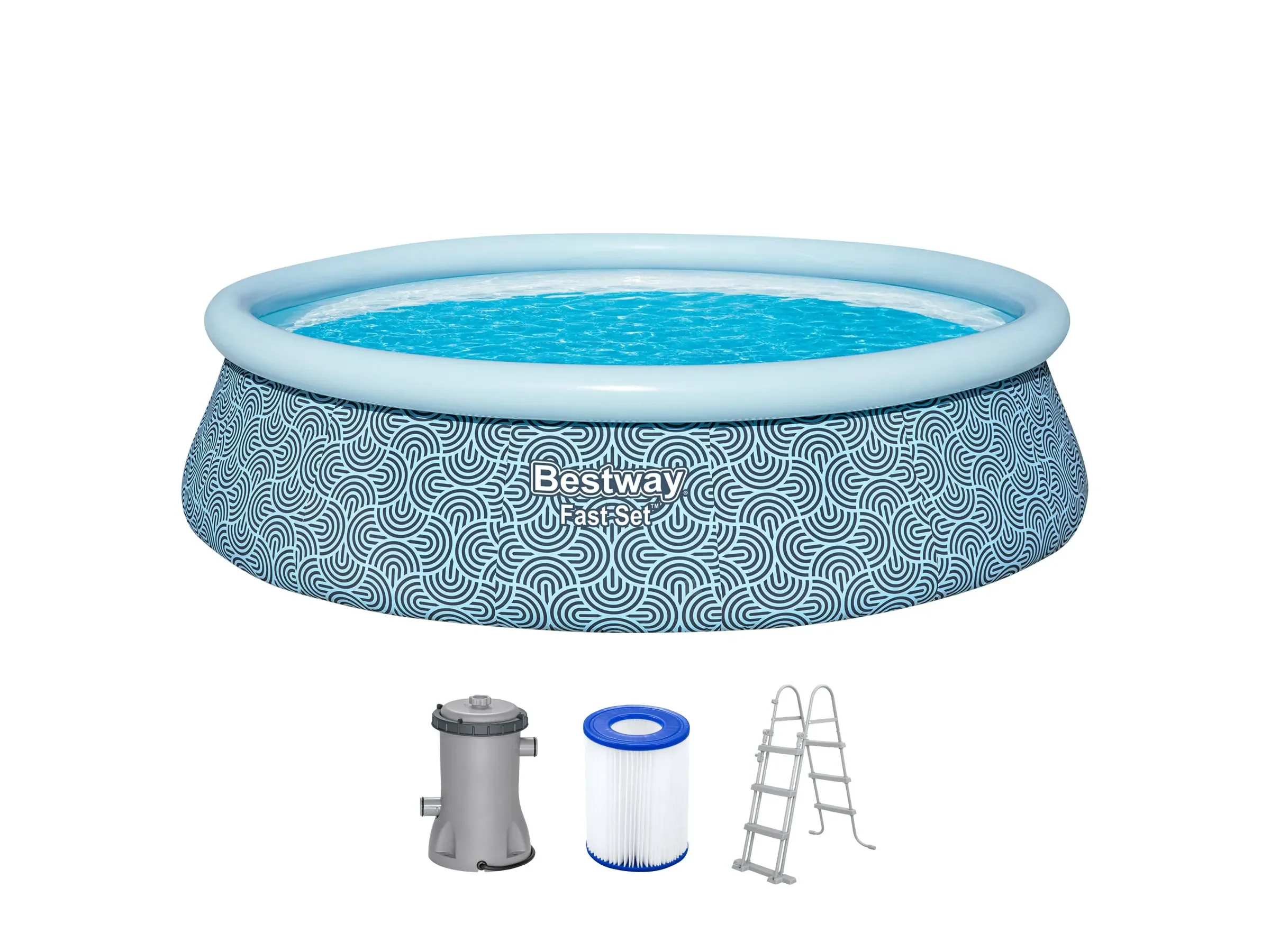 Bestway Fast Set Aufstellpool 457x107 cm mit Filterpumpe Grafikdesign