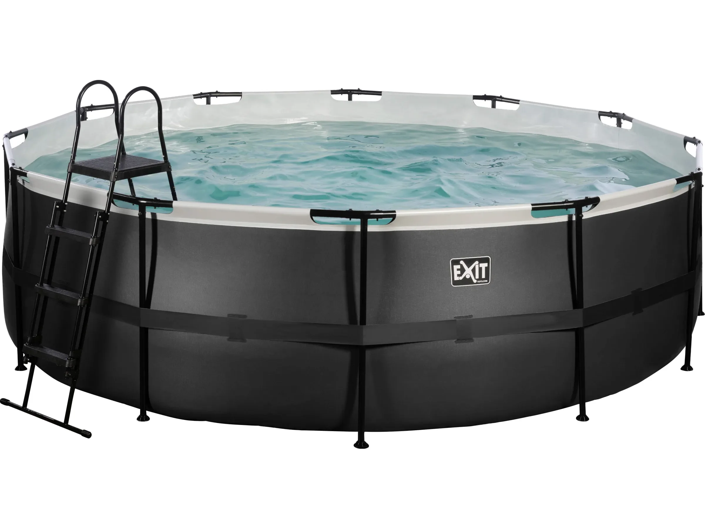 Exit Black Leather Pool 450 x 122 cm rund schwarz mit Sandfilterpumpe