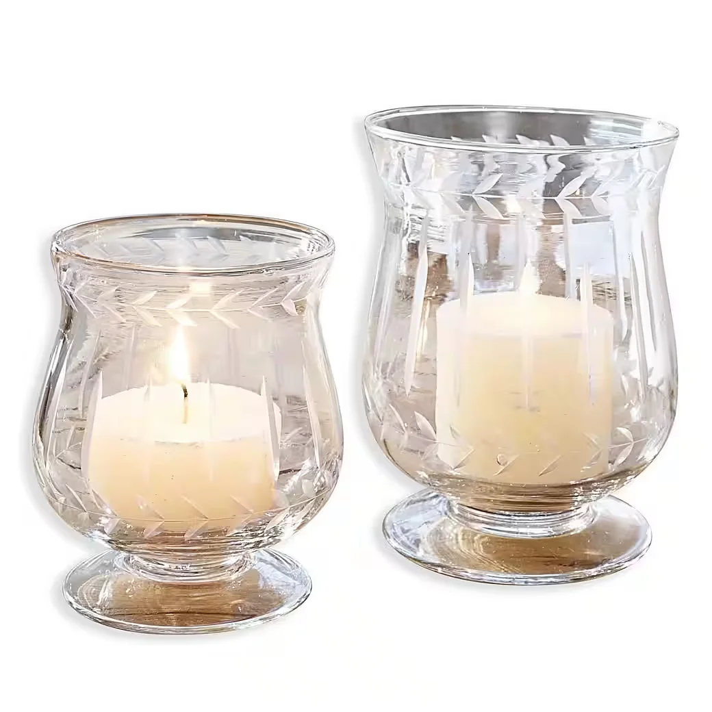 MIRABEAU Windlichter 2er Set Moon klar Glas