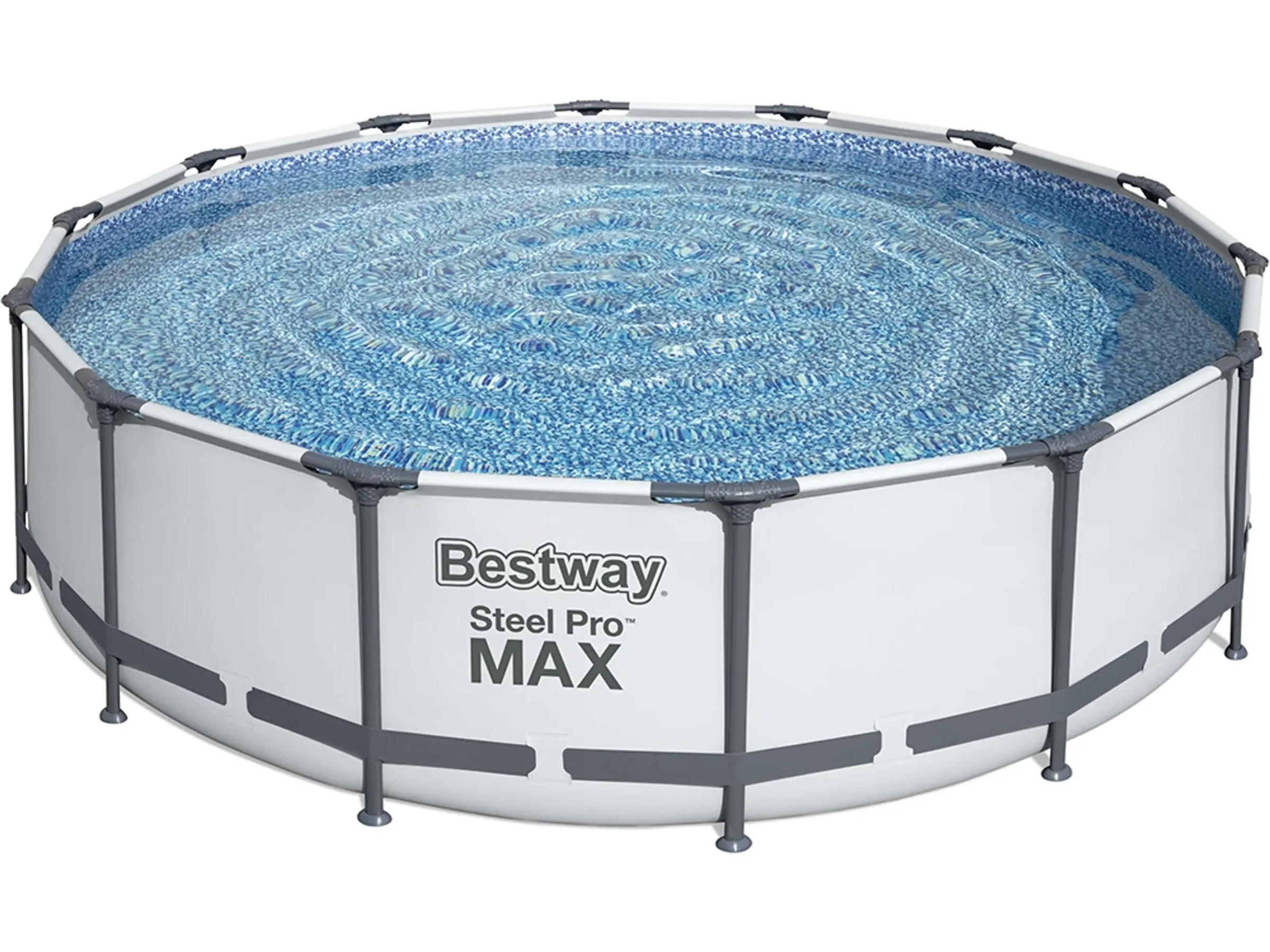 Bestway Steel Pro Max Stahlrahmenpool 427x107 cm rund lichtgrau Set