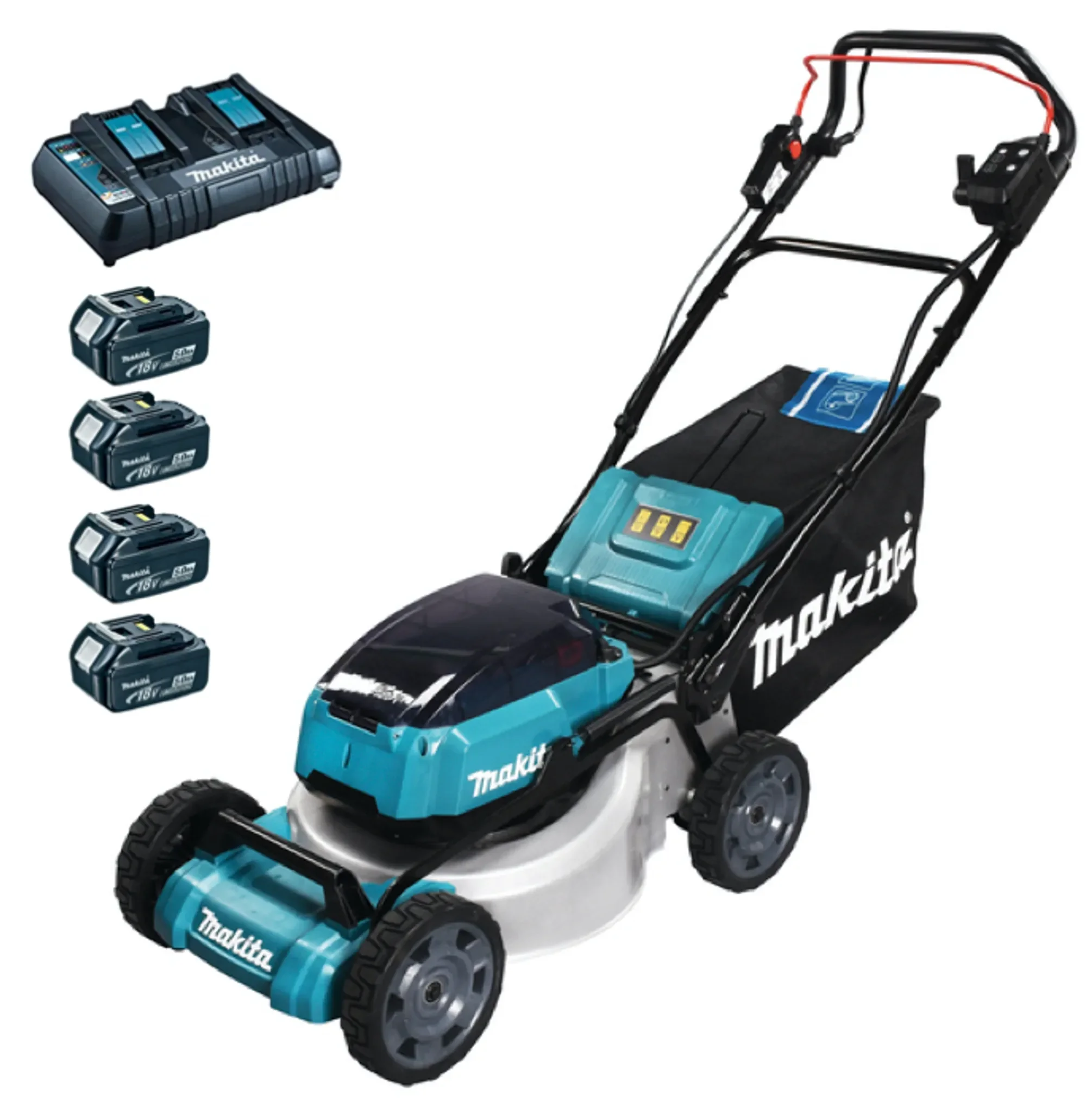 Makita DLM462PT4 Akku Rasenmäher 2x18V 36V Radantrieb 4x 5.0Ah