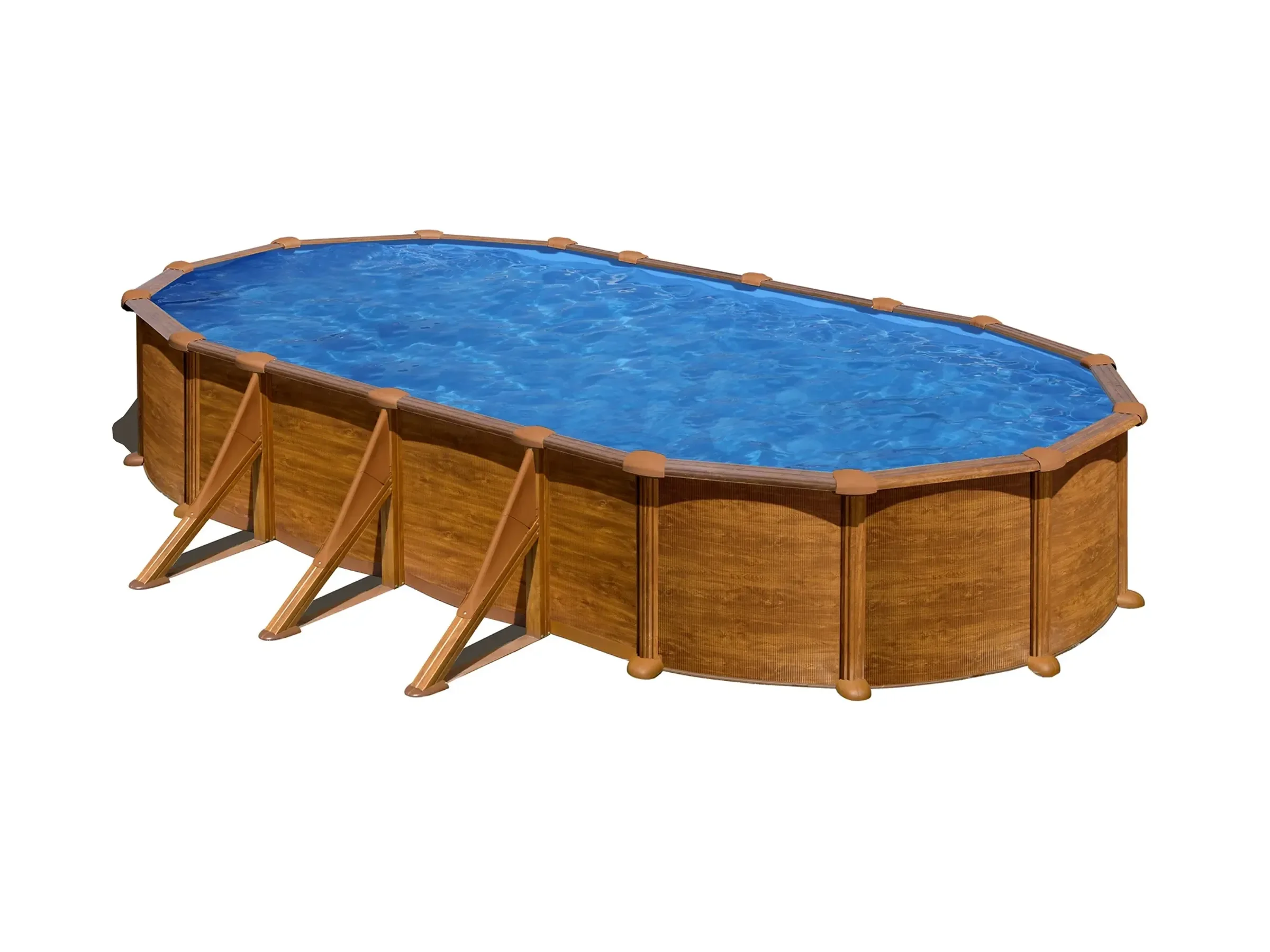 GRE Mauritius Pool oval Holzoptik 610x375x132 cm Aufstellpool