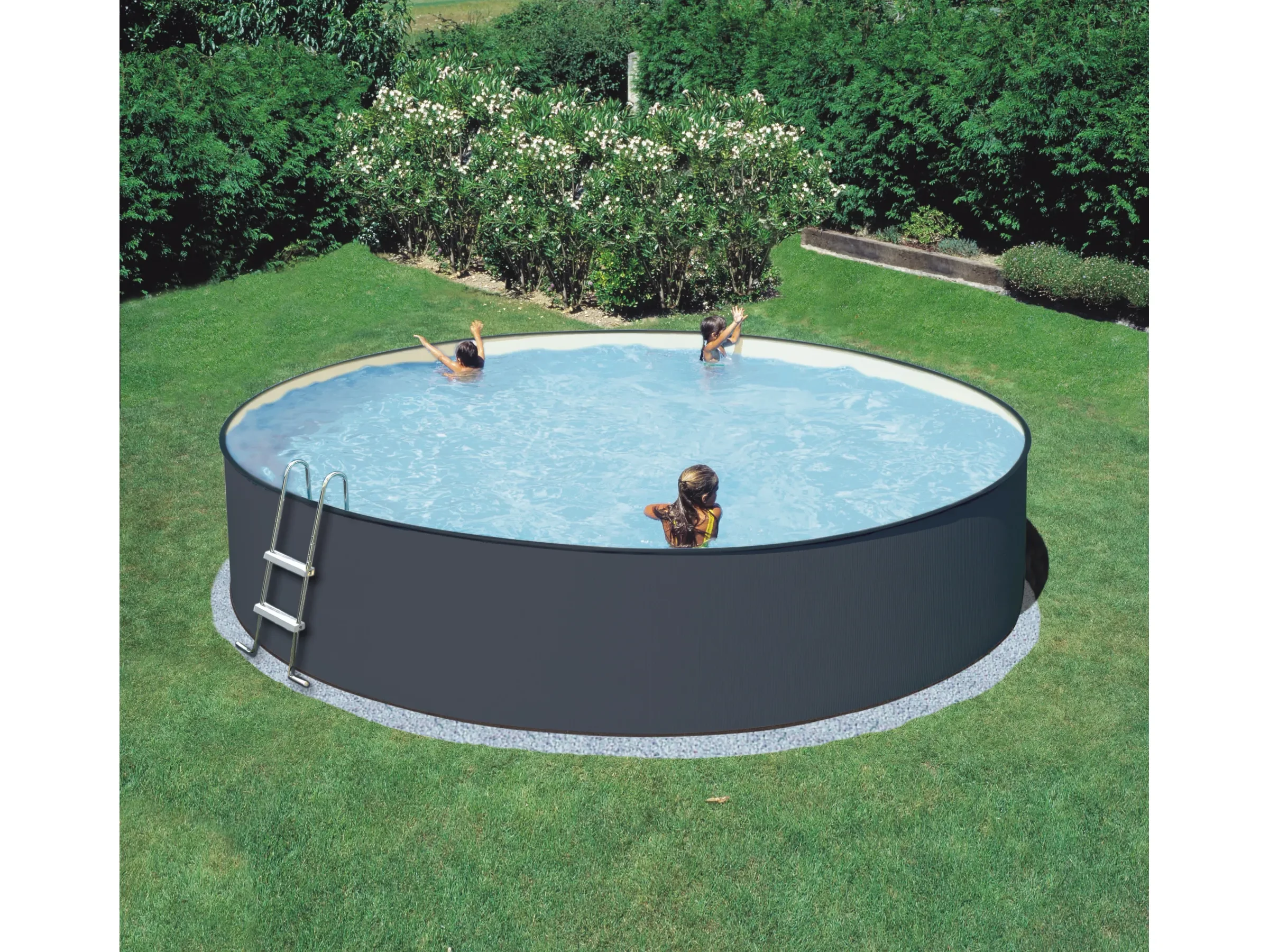 Summer Fun Stahlwandpool Set San Jose Anthrazit rund 450 x 120 cm