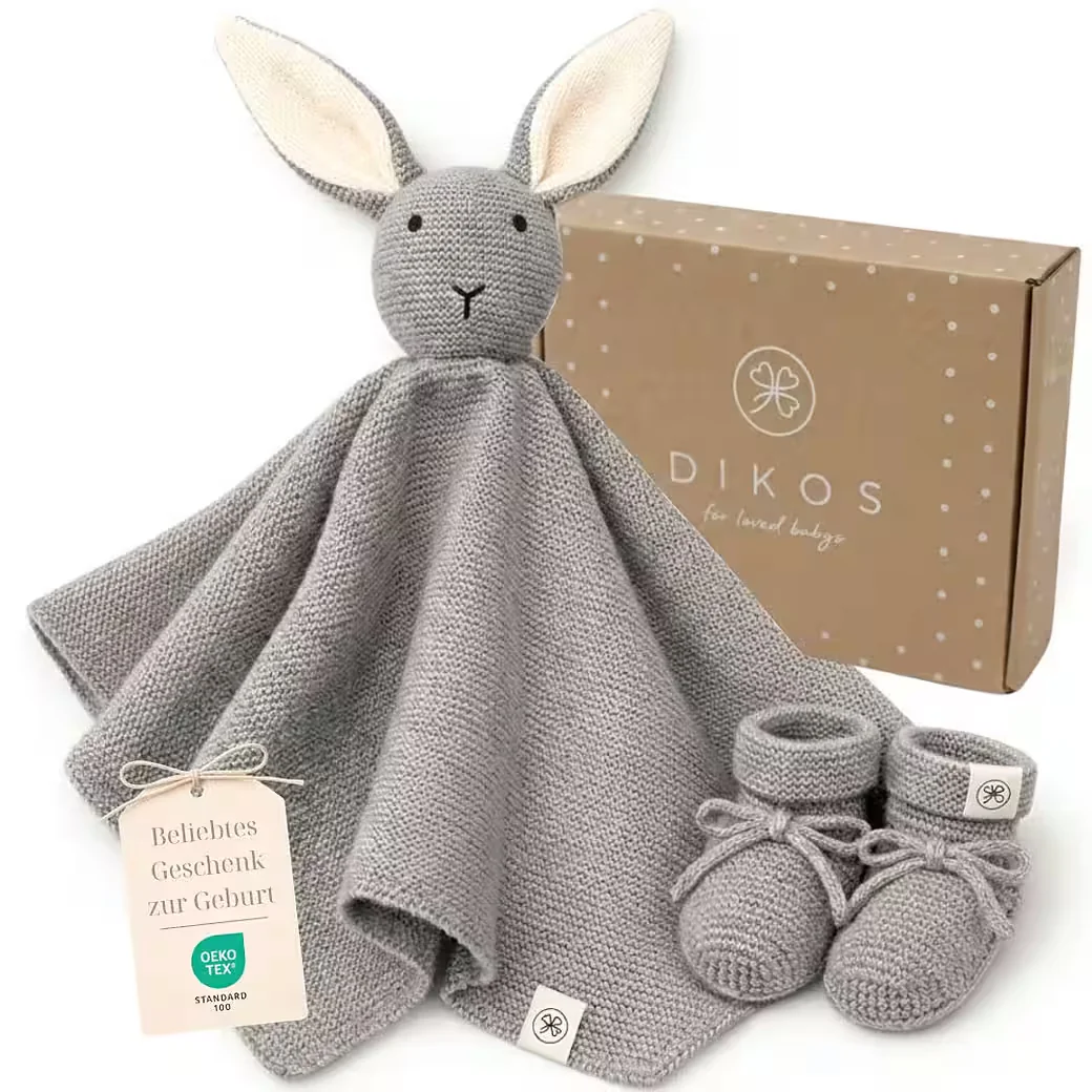 DIKOS Schmuse-Hase Kuscheltuch mit Söckchen Bio-Baumwolle Geschenkset