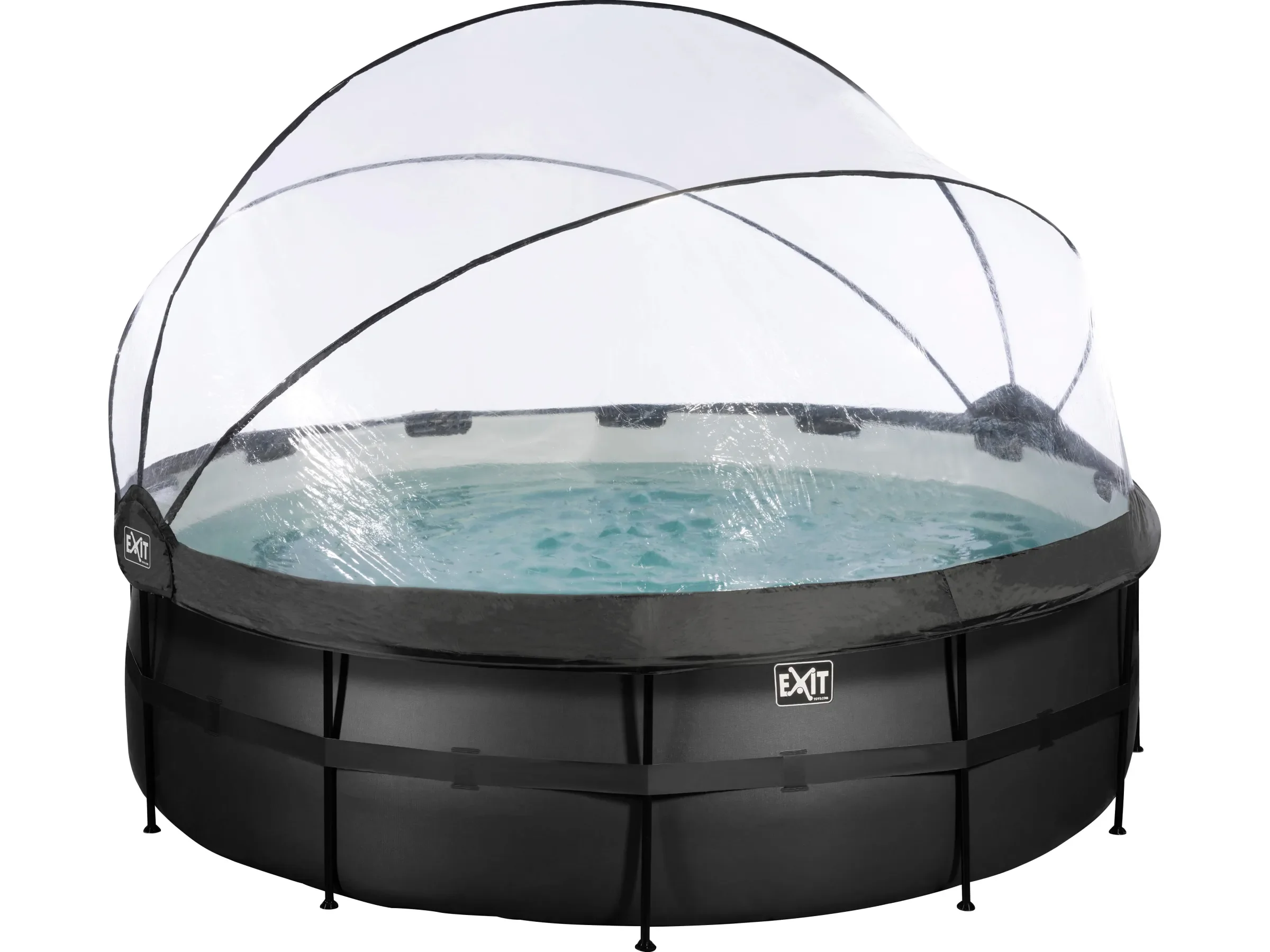 EXIT Black Leather Pool 427x122cm Sandfilterpumpe Abdeckung Wärmepumpe