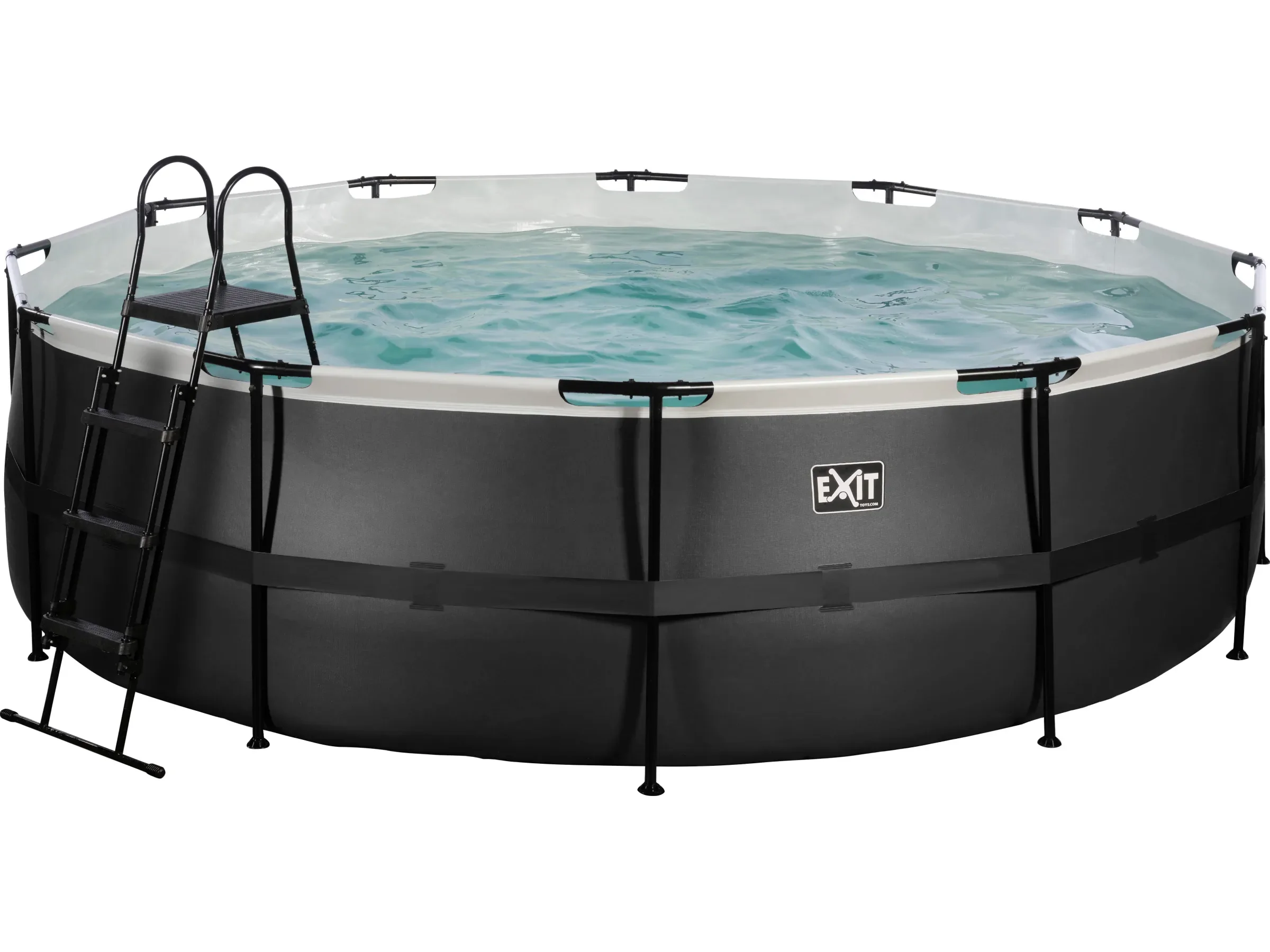 Exit Black Leather Pool schwarz 488x122 cm mit Sandfilterpumpe