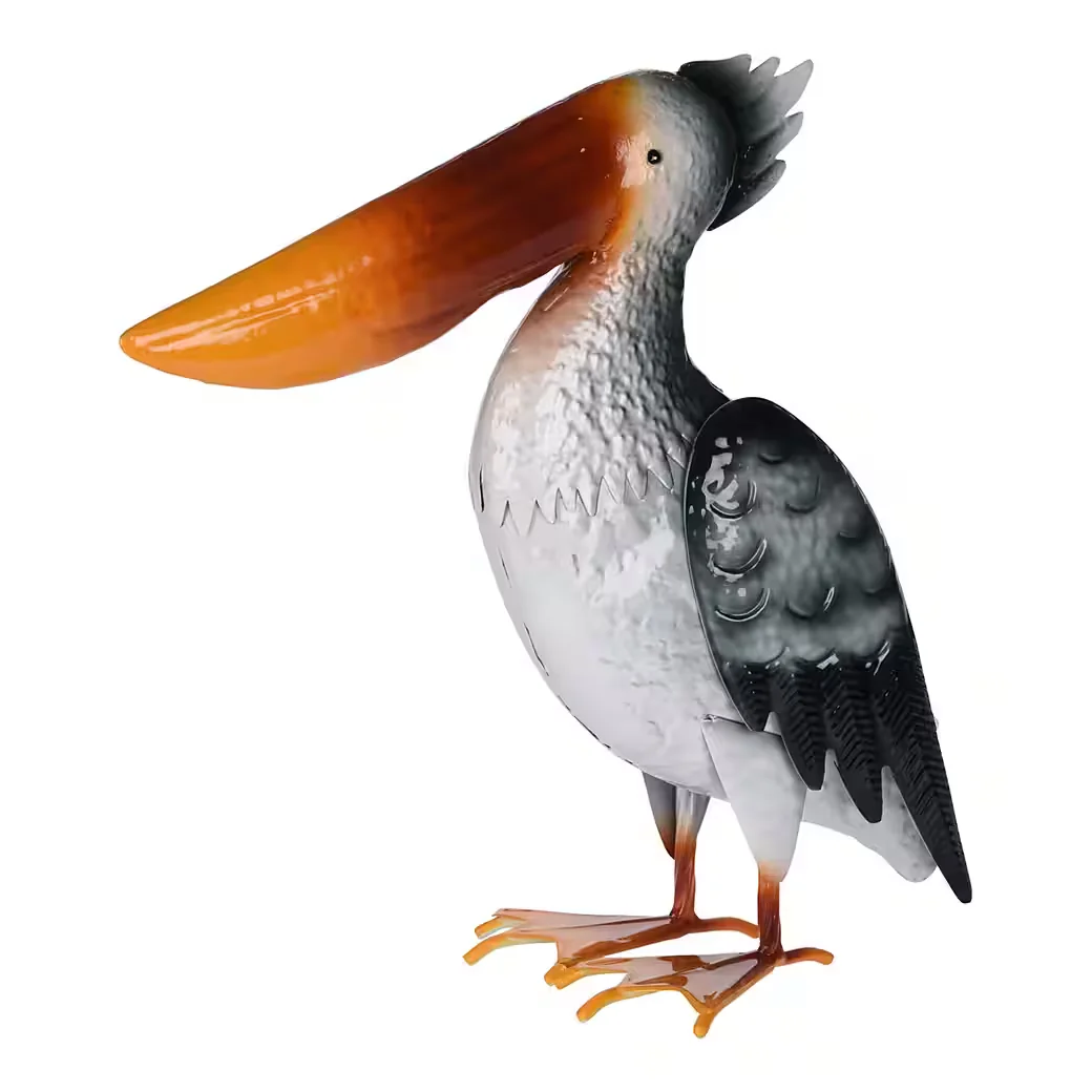HTI-Living Gartenfigur Pelikan aus Metall Deko für Garten