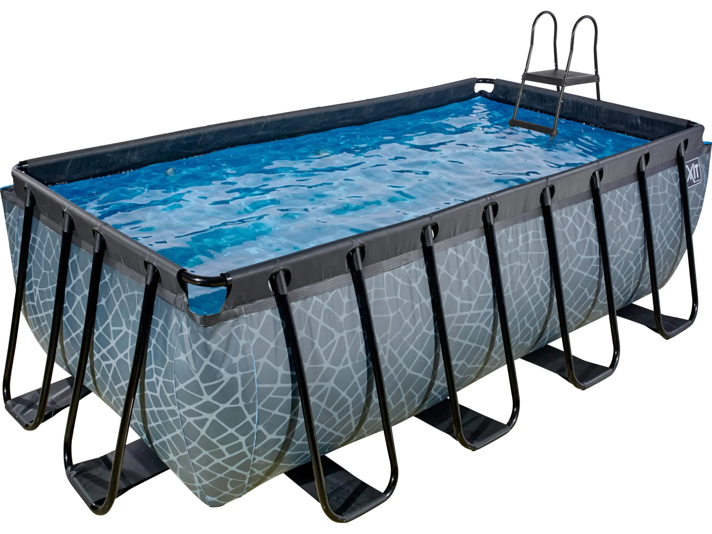 EXIT Stone Pool grau 400 x 200 x 122 cm Aufstellpool mit Filterpumpe