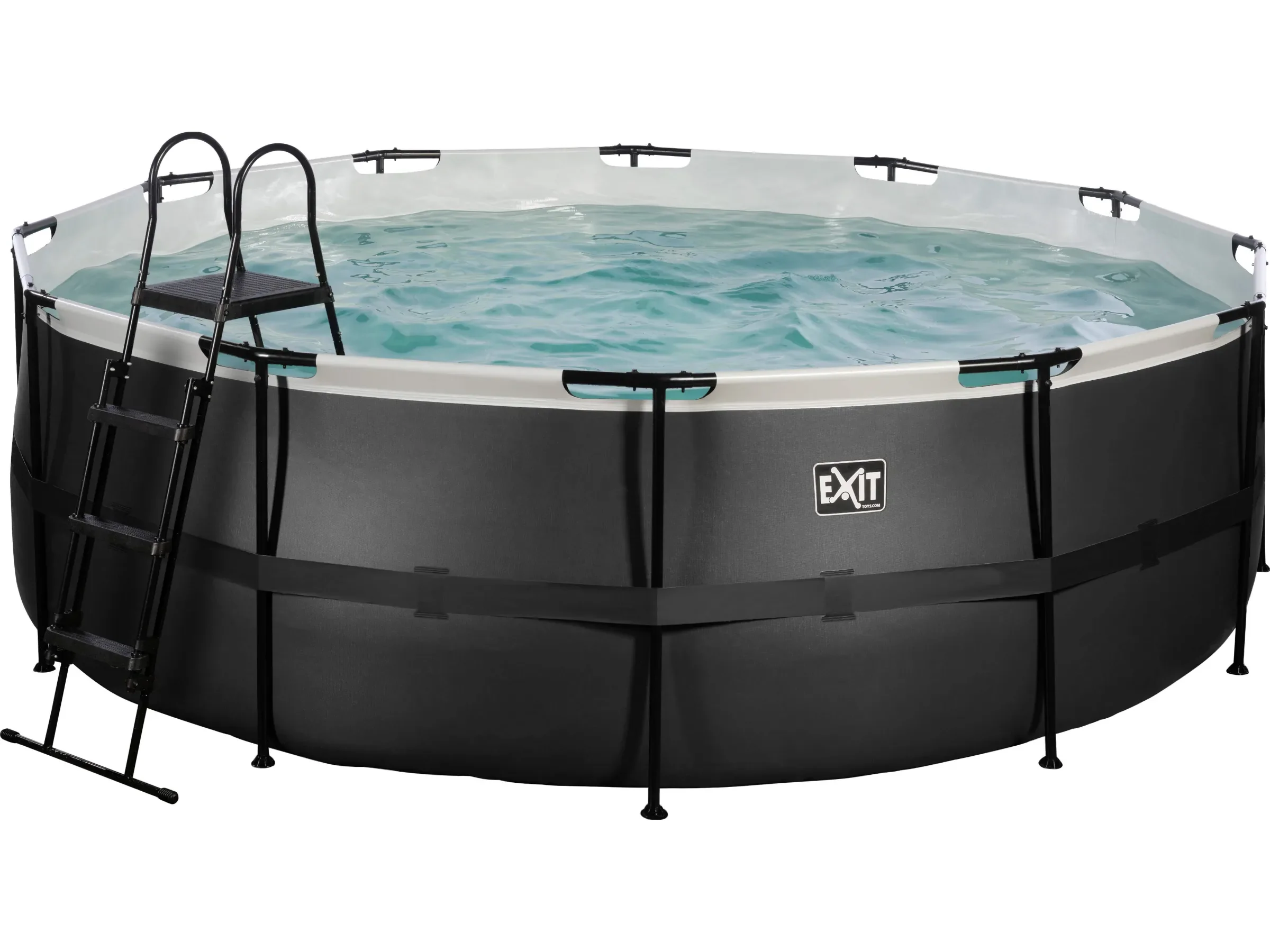 Exit Black Leather Pool schwarz 427 x 122 cm mit Sandfilterpumpe
