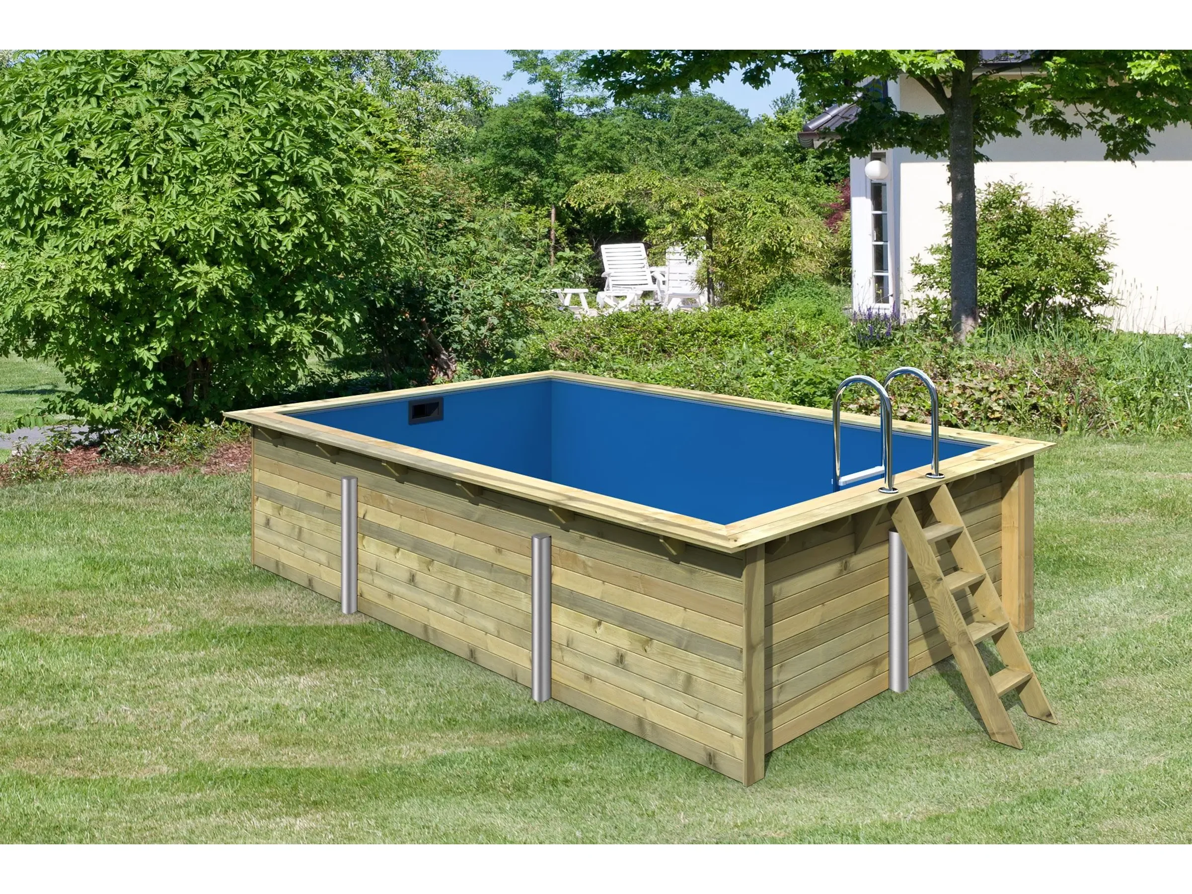 KARIBU Holz Rechteckpool 3 45 mm kesseldruckimprägniert KDI