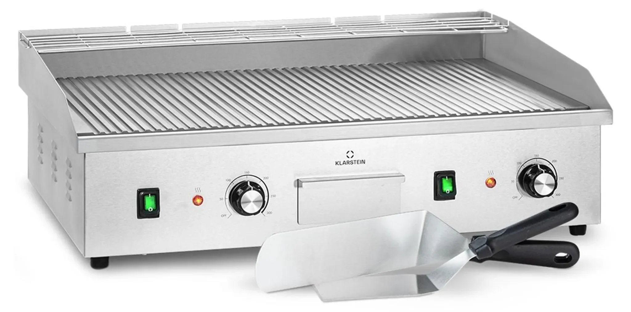 Klarstein Elektrogrill Tischgrill mit LED, Antihaftplatte Spritzschutz