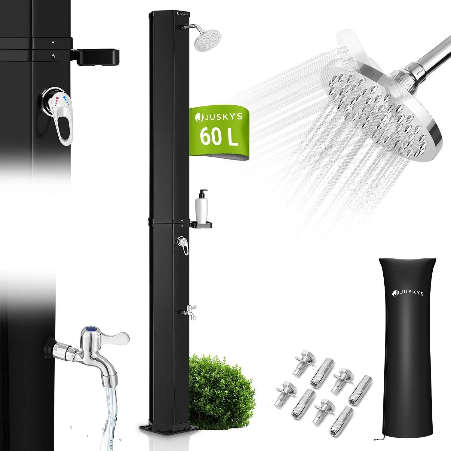 Juskys Solardusche Victoria Gartendusche für Garten