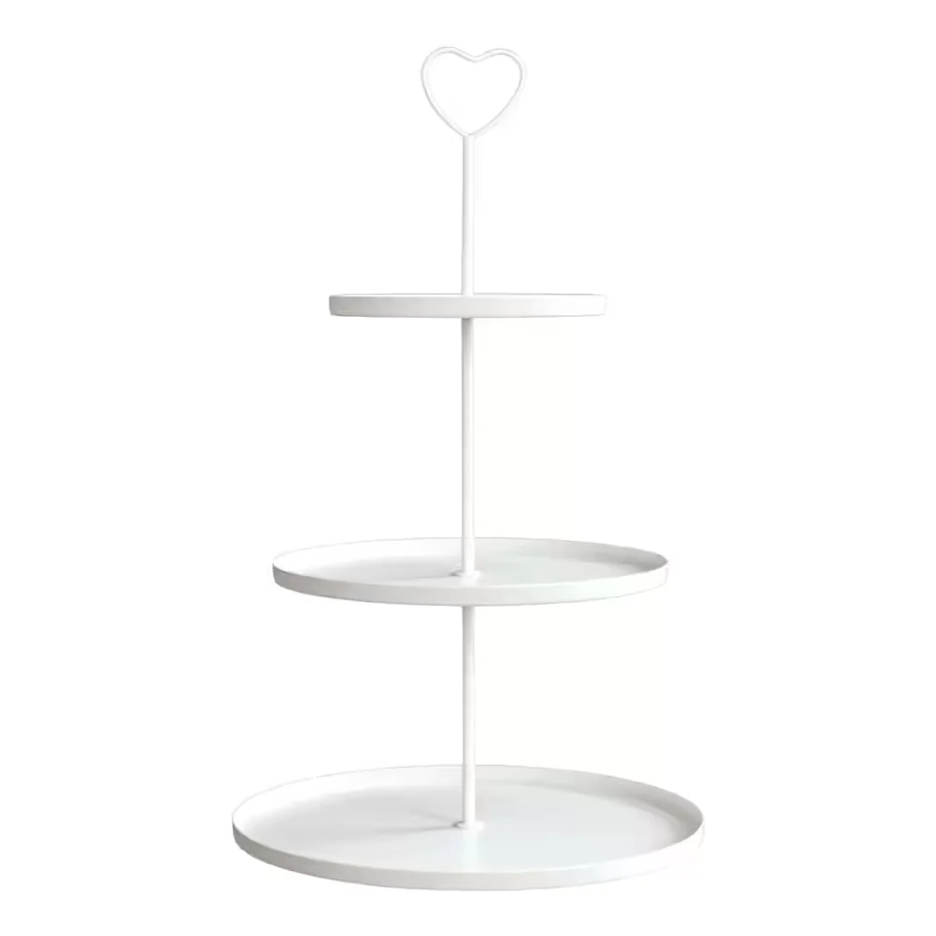 MEINPOSTEN Etagere Paris 3-stöckig rund Metall 48x30 Vintage Muffin