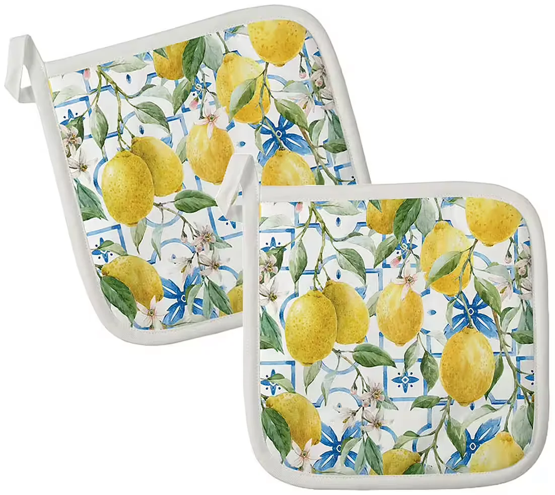 AMBIENTE Topflappen Mediterranean Lemons mit Zitronenmotiv Küche