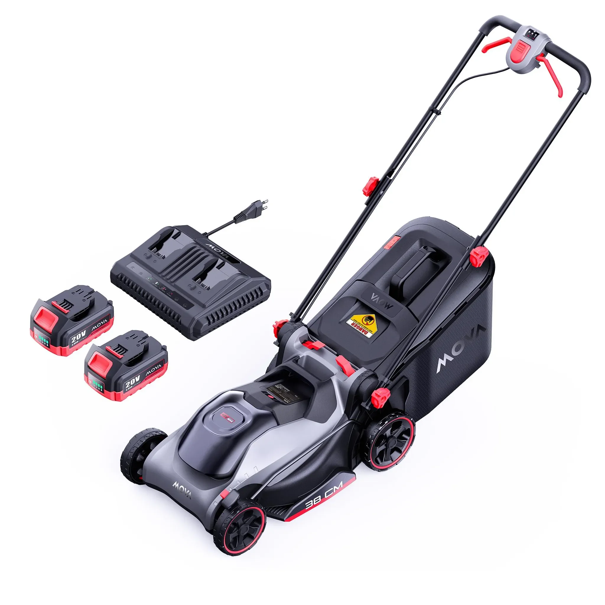 MOVA GL415 Akku-Rasenmäher 38 cm, 20V SyncPack, bürstenlos, Mulch